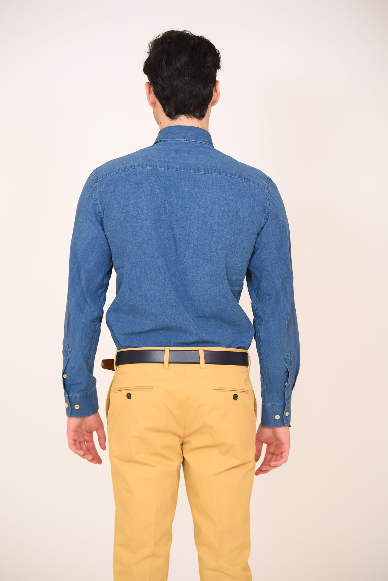 ΑΝΔΡΙΚΟ ΠΟΥΚΑΜΙΣΟ ΜΕ REX ΓΙΑΚΑ PORTOBELLO'S DENIM ΑΠΟΧΡΩΣΗ SLIM FIT