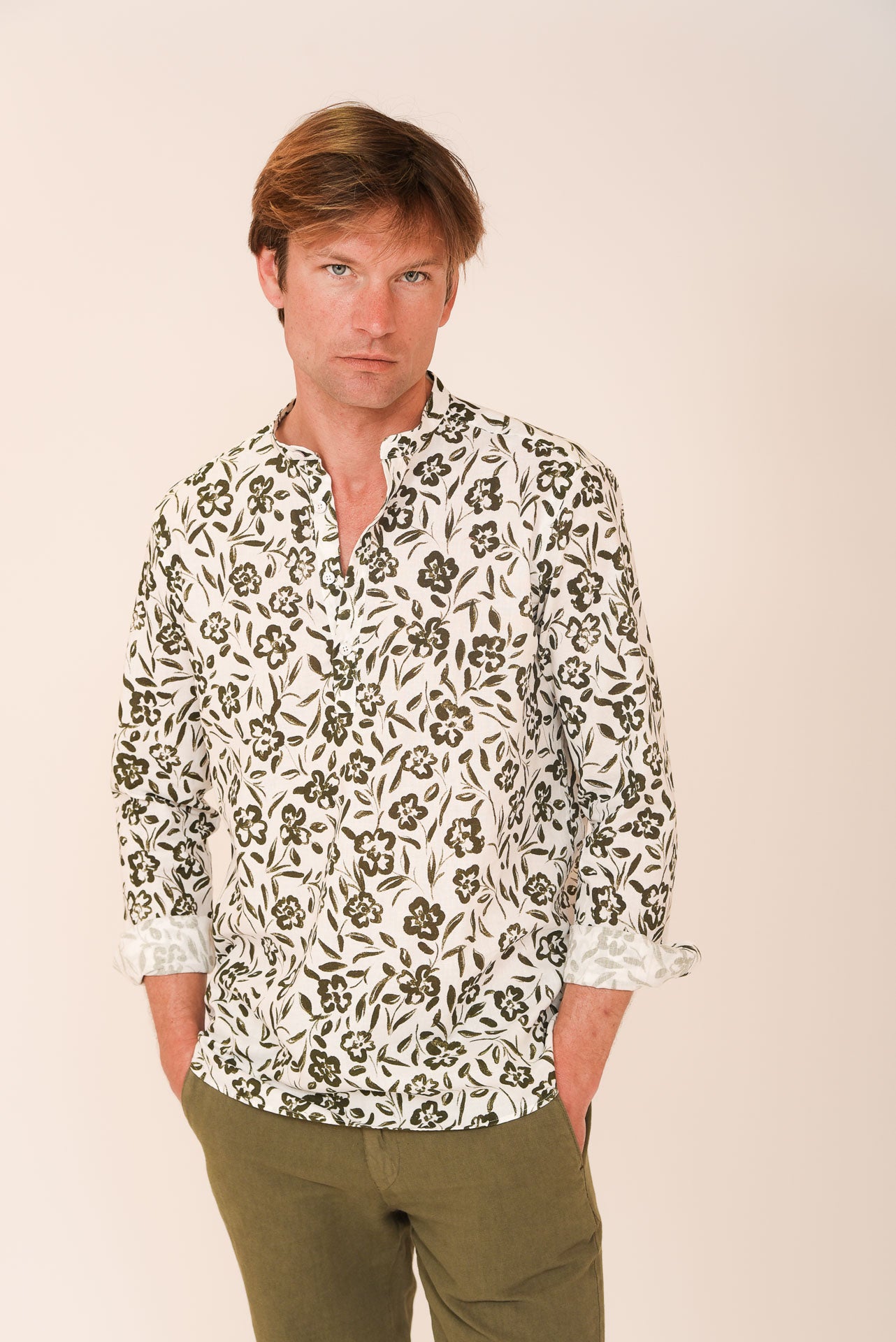 ΑΝΔΡΙΚΟ ΠΟΥΚΑΜΙΣΟ ΜΕ MAO ΓΙΑΚΑ PORTOBELLO'S ΛΑΔΙ ΛΟΥΛΟΥΔΙΑ MODERN FIT