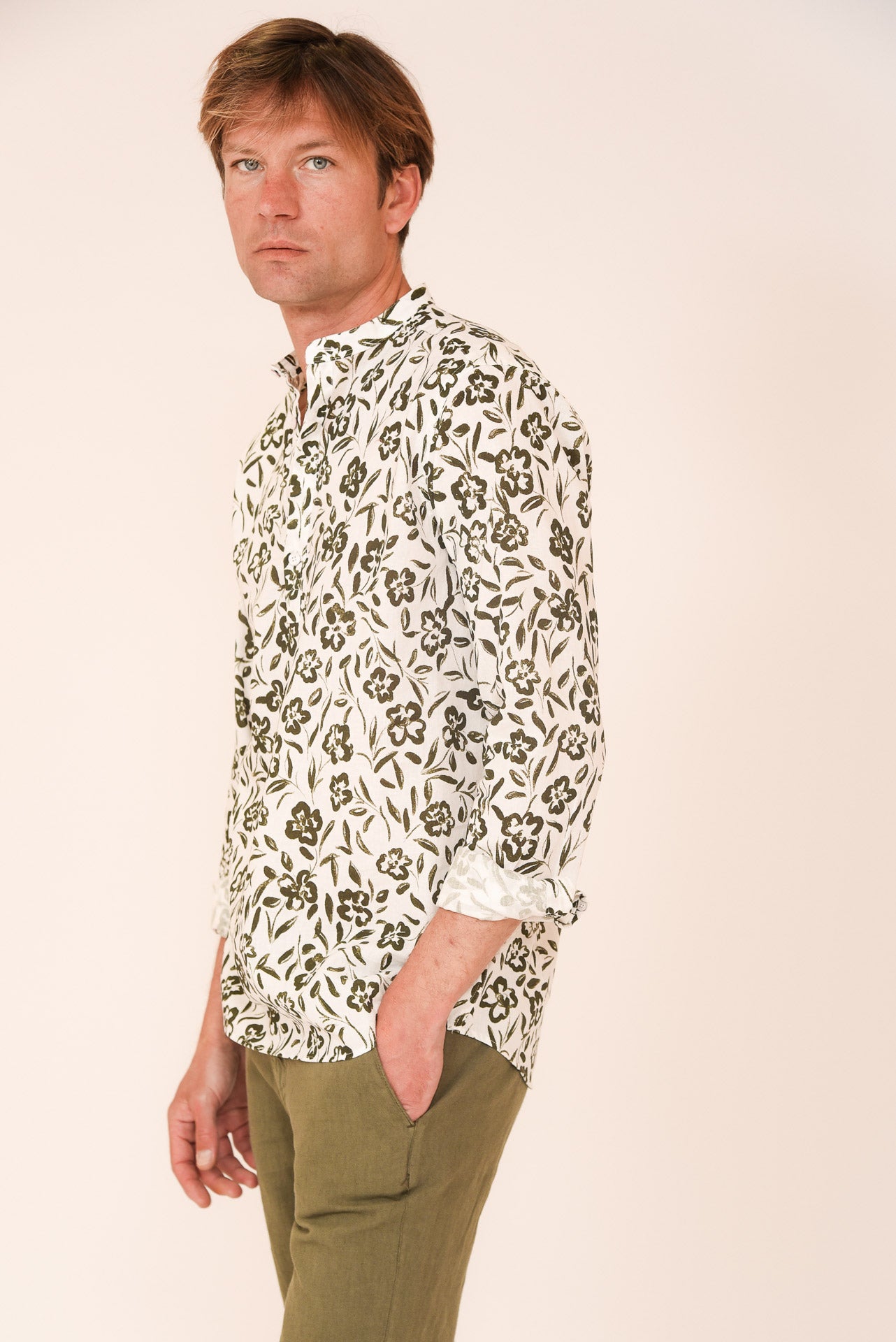 ΑΝΔΡΙΚΟ ΠΟΥΚΑΜΙΣΟ ΜΕ MAO ΓΙΑΚΑ PORTOBELLO'S ΛΑΔΙ ΛΟΥΛΟΥΔΙΑ MODERN FIT