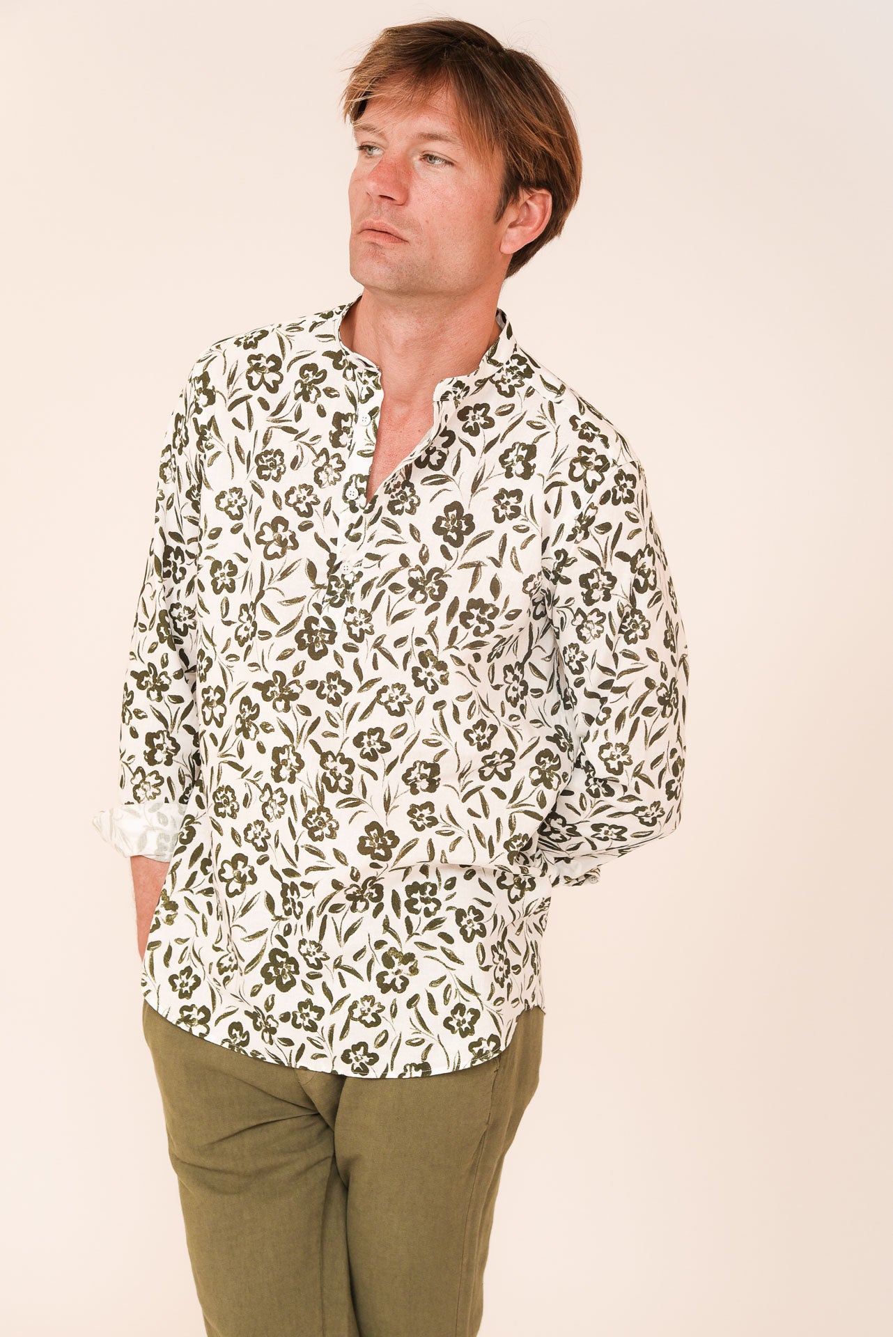 ΑΝΔΡΙΚΟ ΠΟΥΚΑΜΙΣΟ ΜΕ MAO ΓΙΑΚΑ PORTOBELLO'S ΛΑΔΙ ΛΟΥΛΟΥΔΙΑ MODERN FIT