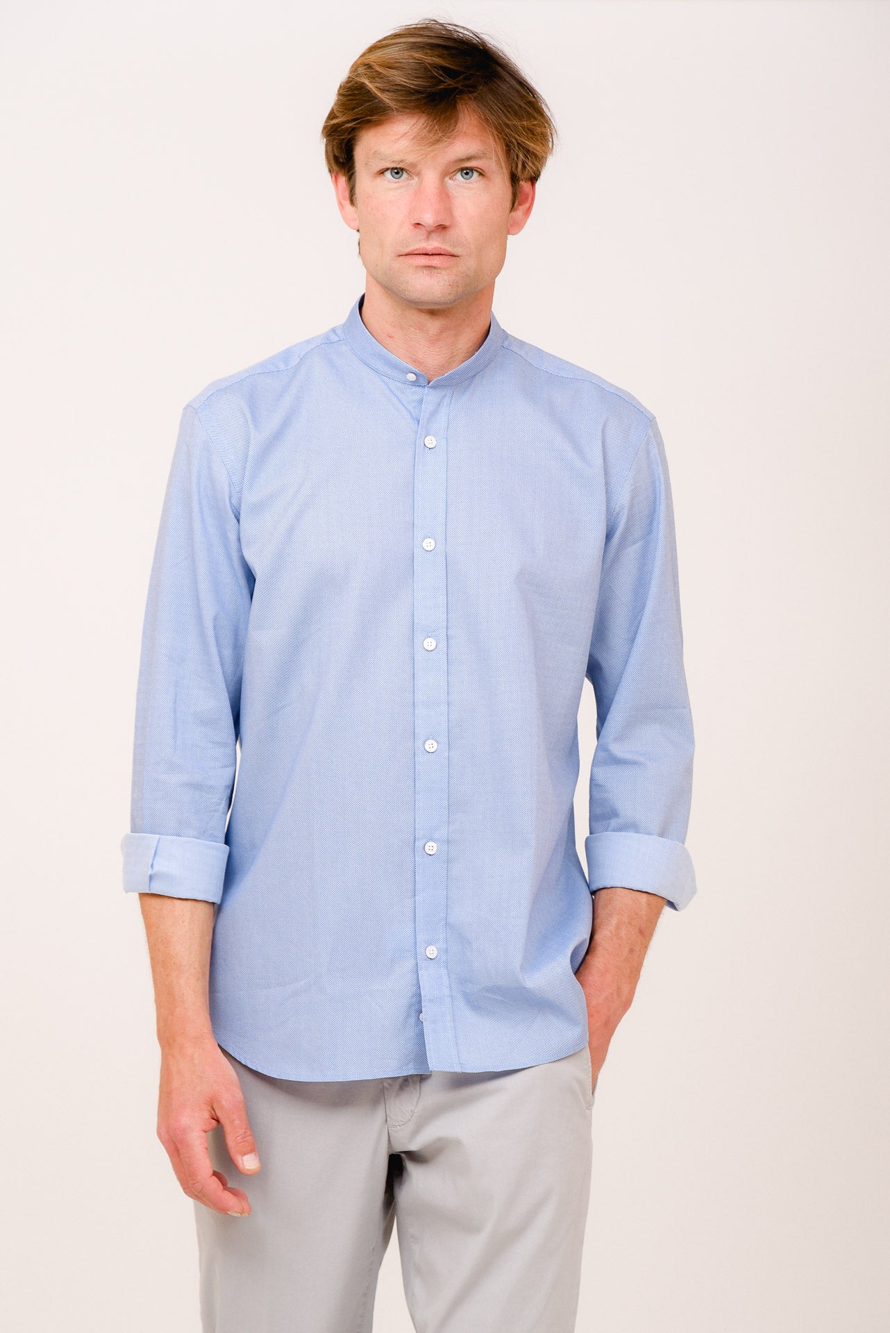 ΑΝΔΡΙΚΟ ΠΟΥΚΑΜΙΣΟ ΜΕ MAO ΓΙΑΚΑ PORTOBELLO'S ΣΙΕΛ ΑΠΟΧΡΩΣΗ ΚΛΑΣΙΚΗ ΓΡΑΜΜΗ