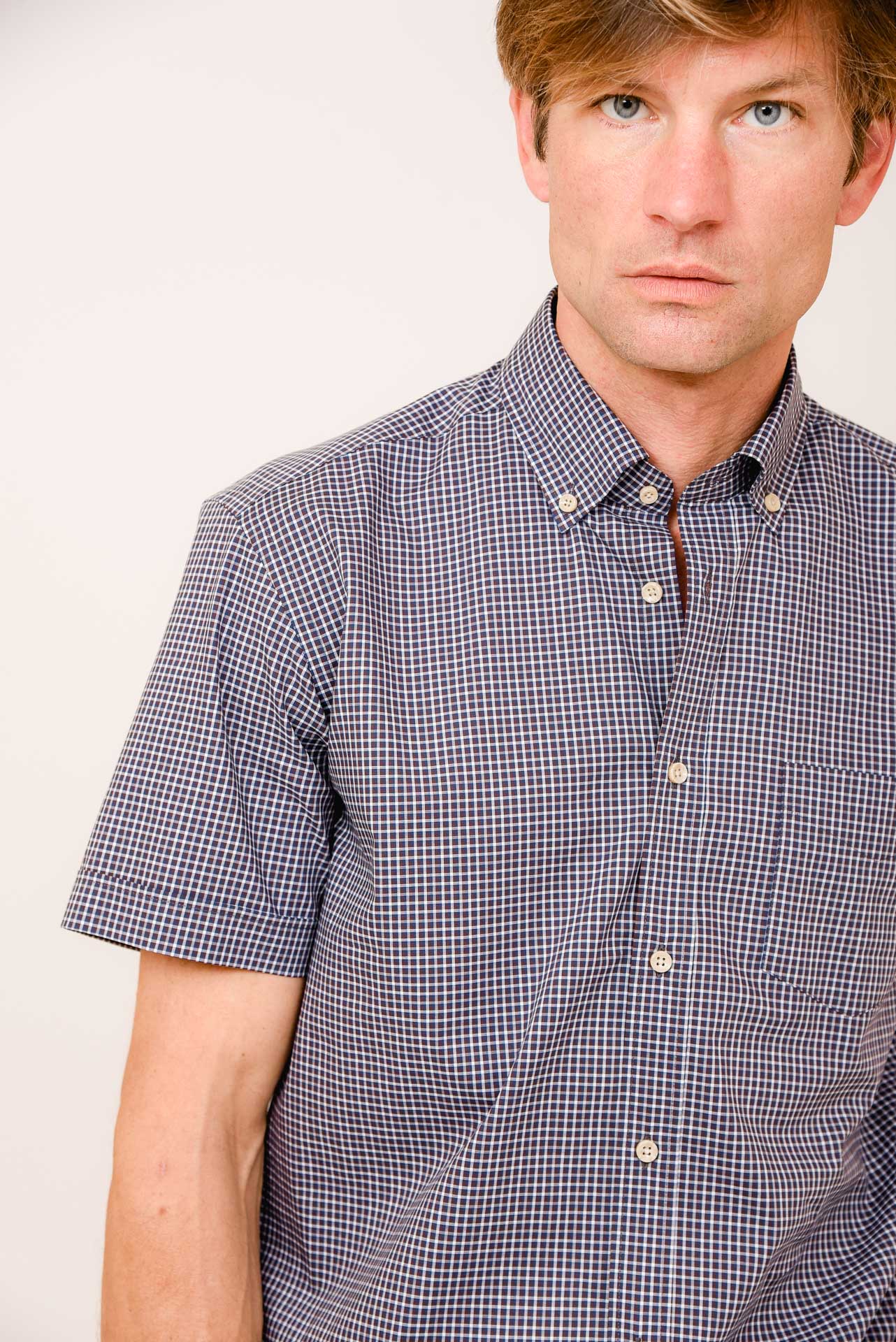 ΑΝΔΡΙΚΟ ΚΟΝΤΟΜΑΝΙΚΟ ΠΟΥΚΑΜΙΣΟ ΜΕ BUTTON DOWN ΓΙΑΚΑ PORTOBELLO'S ΜΠΛΕ ΠΤΙ ΚΑΡΟ ΚΑΝΟΝΙΚΗ ΓΡΑΜΜΗ