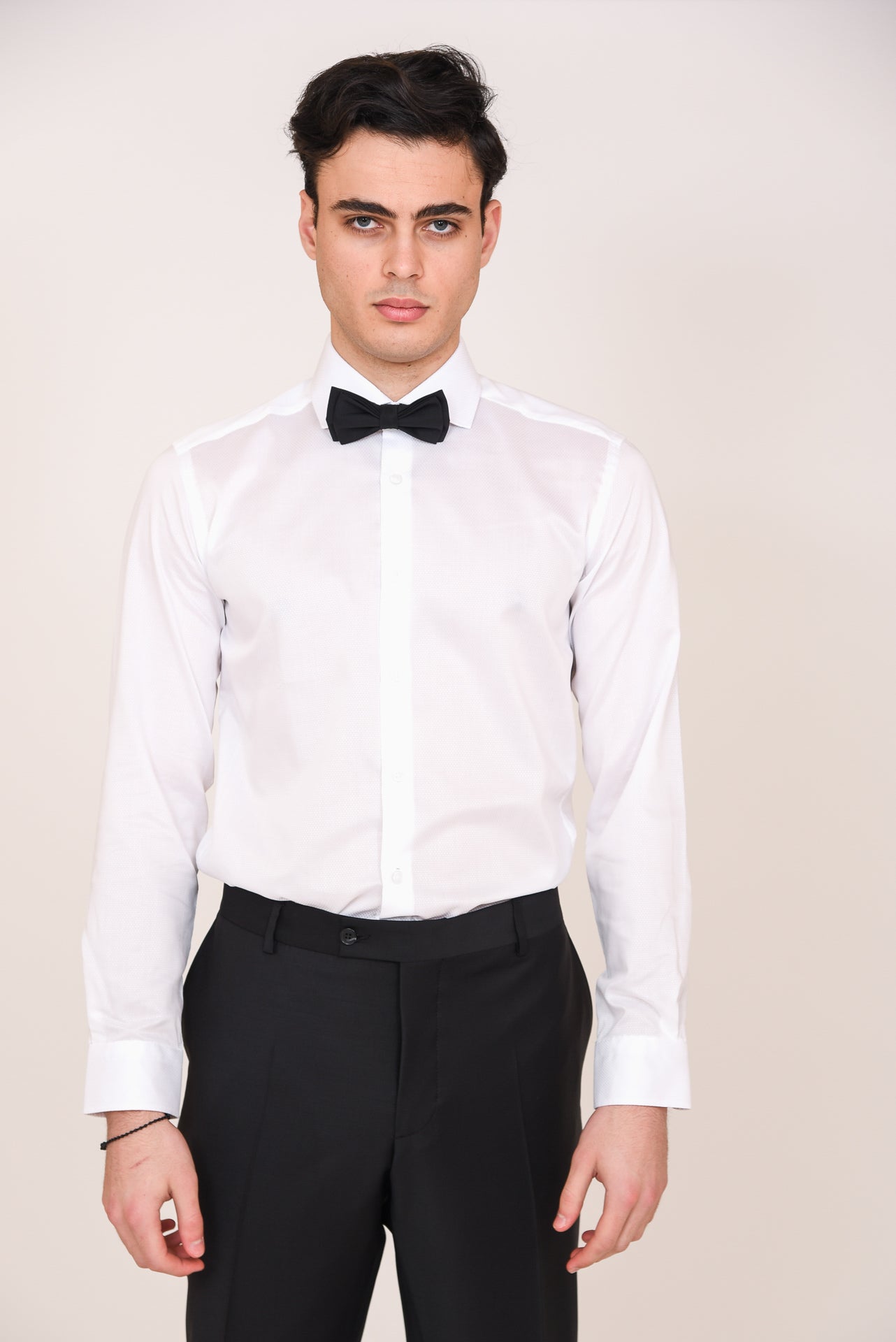 ΑΝΔΡΙΚΟ ΠΟΥΚΑΜΙΣΟ ΜΕ REX ΓΙΑΚΑ PORTOBELLO'S ΛΕΥΚΟ SLIM FIT ΕΠΙΣΗΜΟ