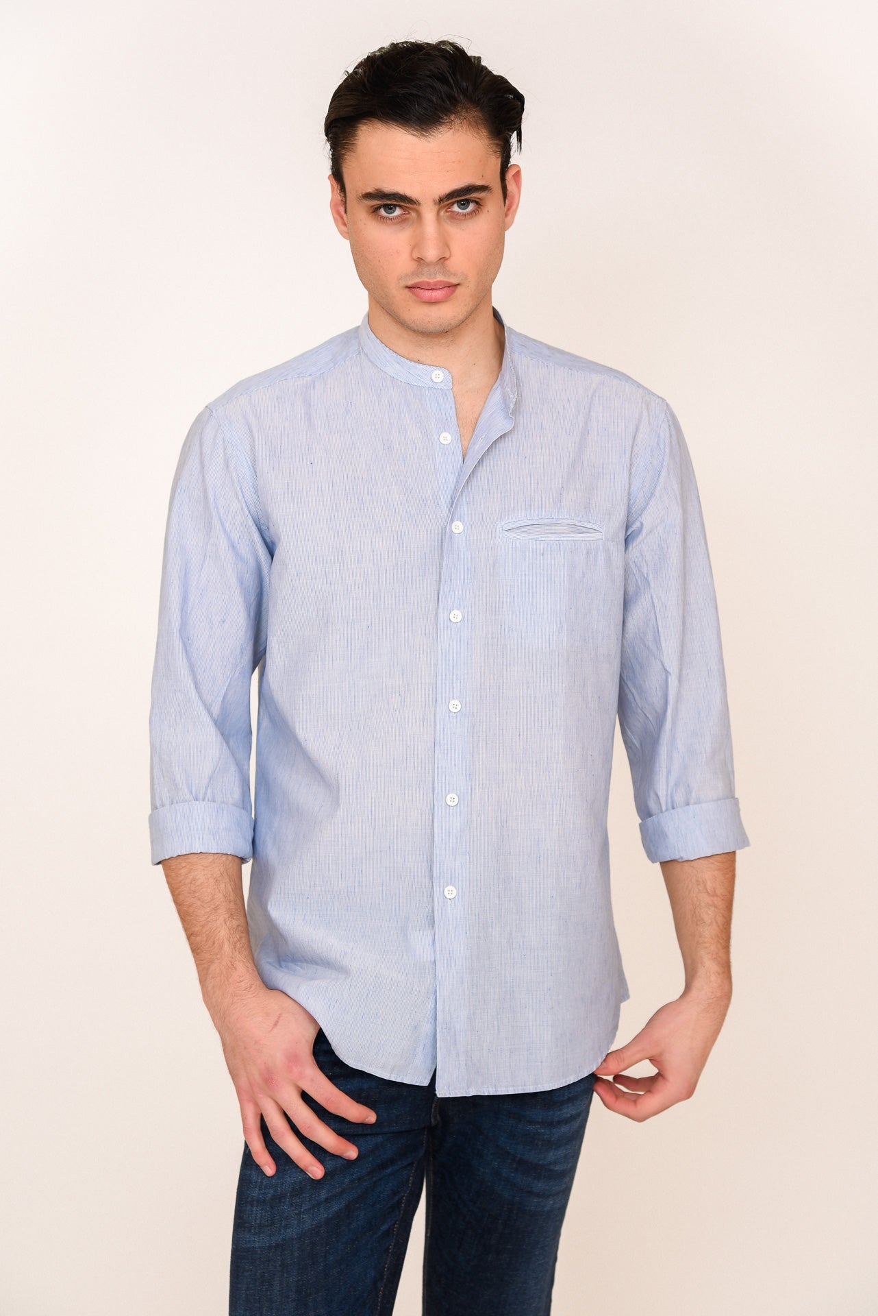 ΑΝΔΡΙΚΟ ΠΟΥΚΑΜΙΣΟ ΜΕ ΜΑΟ ΓΙΑΚΑ PORTOBELLO'S ΣΙΕΛ ΜΕ ΕΣΩΤΕΡΙΚΗ ΤΣΕΠΗ