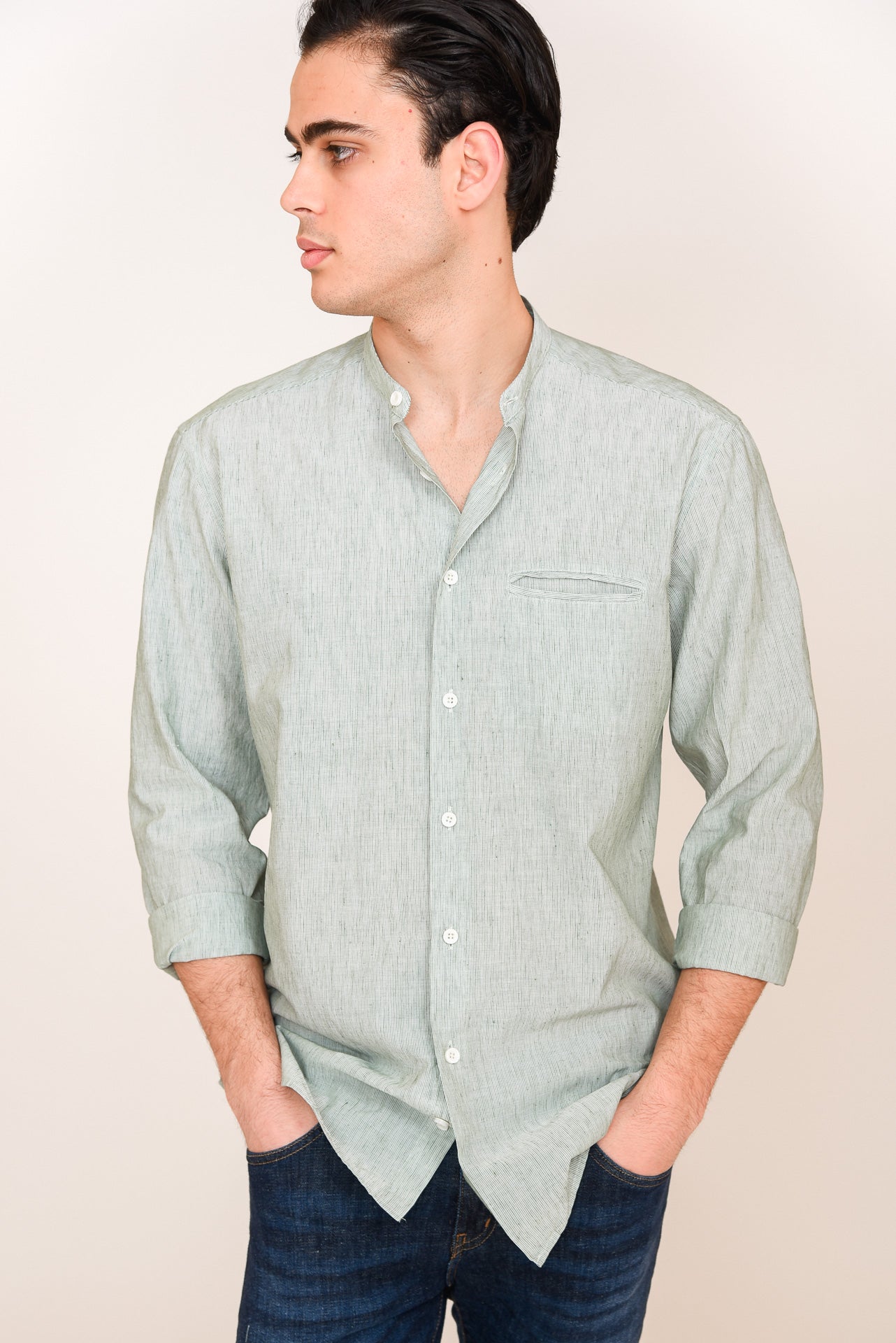 ΑΝΔΡΙΚΟ ΠΟΥΚΑΜΙΣΟ ΜΕ ΜΑΟ ΓΙΑΚΑ PORTOBELLO'S ΛΑΔΙ ΜΕ ΨΙΛΗ ΡΙΓΑ ΚΑΙ ΕΣΩΤΕΡΙΚΗ ΤΣΕΠΗ