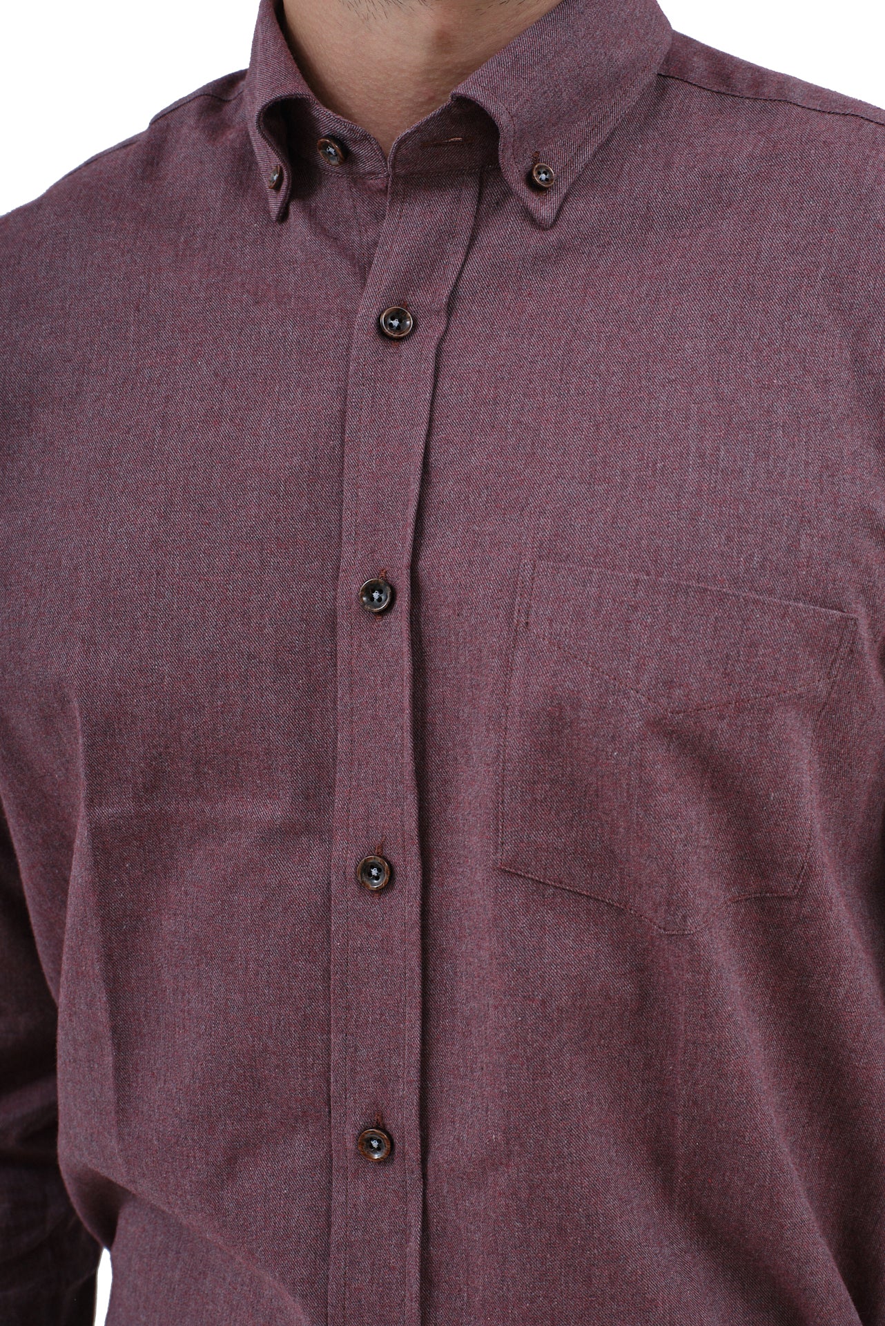 ΑΝΔΡΙΚΟ ΠΟΥΚΑΜΙΣΟ PORTOBELLO'S ΜΠΟΡΝΤΟ ΜΟΝΟΧΡΩΜΟ ΜΕ BUTTON DOWN ΓΙΑΚΑ