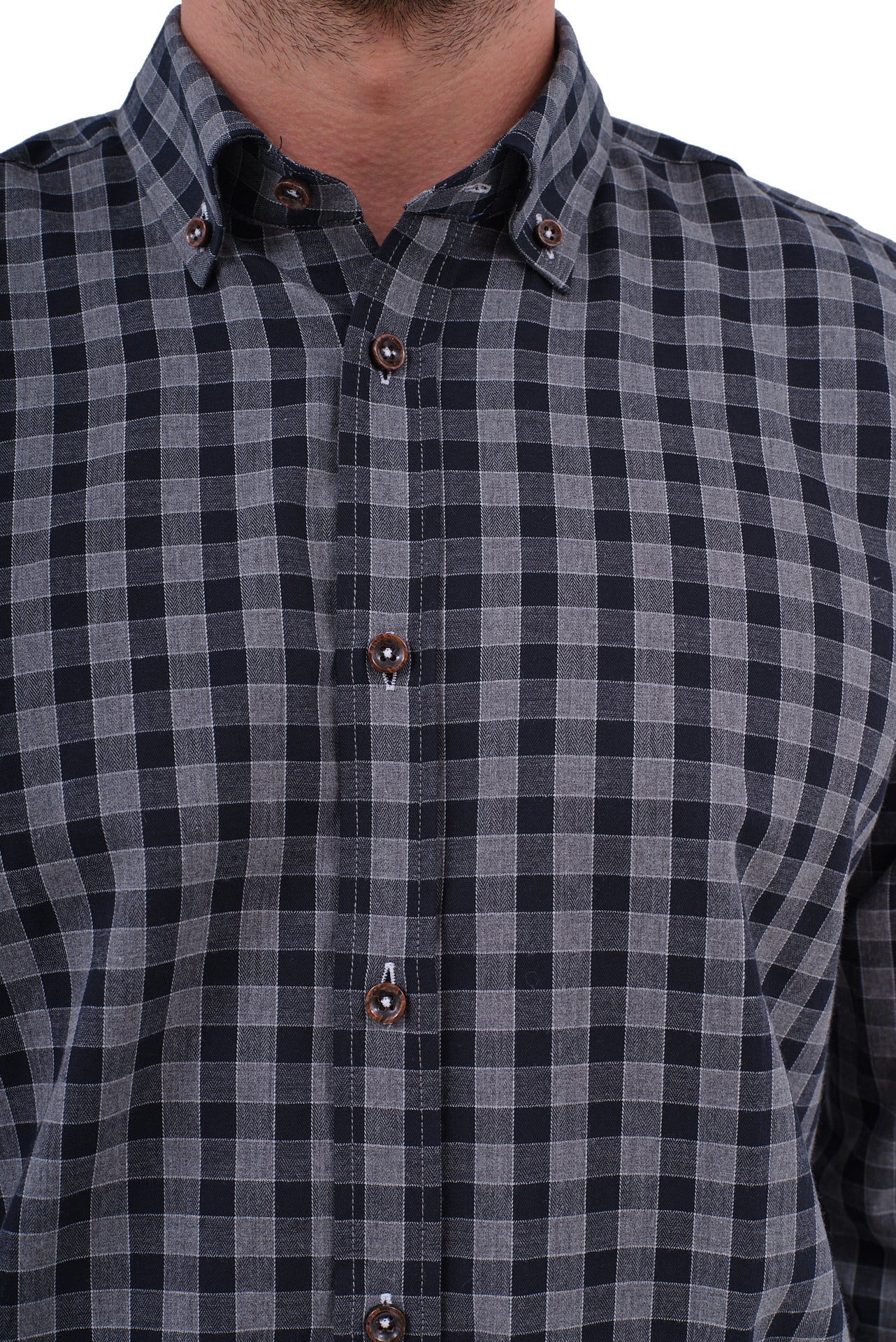 ΑΝΔΡΙΚΟ ΠΟΥΚΑΜΙΣΟ ΚΑΡΟ ΣΕ ΓΚΡΙ ΑΠΟΧΡΩΣΗ ME BUTTON DOWN ΓΙΑΚΑ