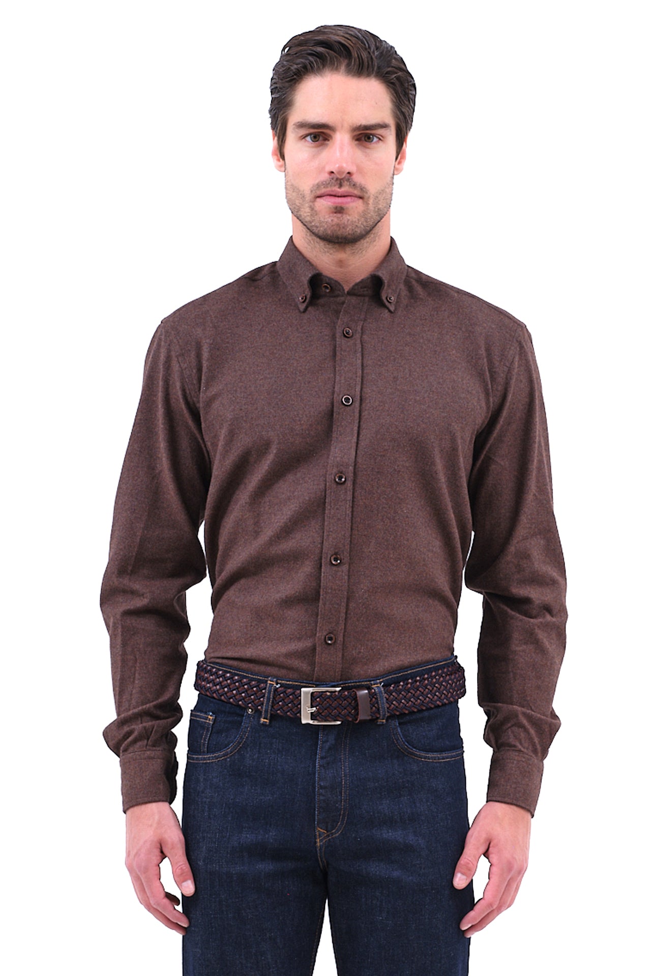 ΑΝΔΡΙΚΟ ΠΟΥΚΑΜΙΣΟ ΦΑΝΕΛΑ ΣΕ ΚΑΦΕ ΑΠΟΧΡΩΣΗ PORTOBELLO'S ΜΕ BUTTON DOWN ΓΙΑΚΑ