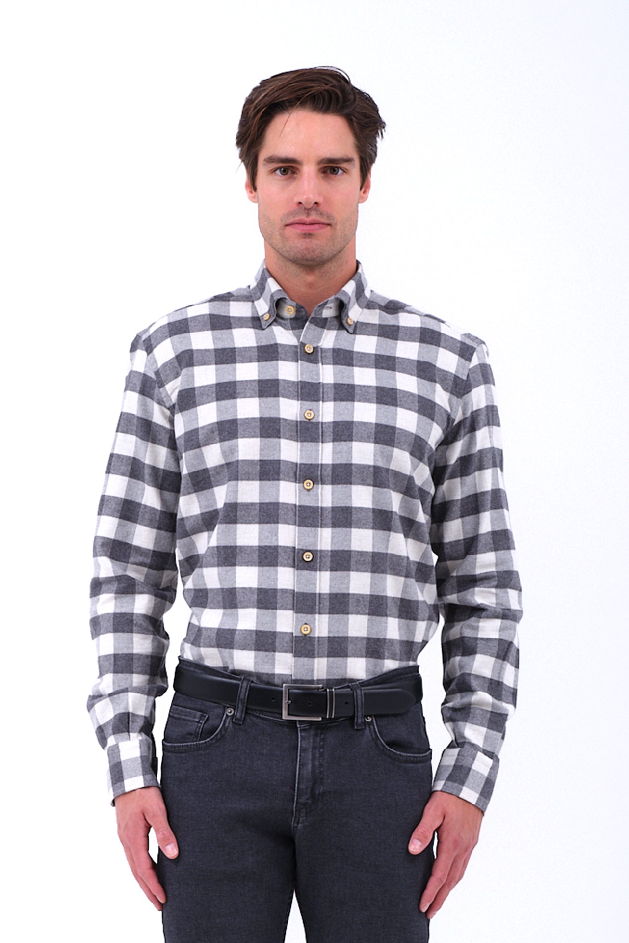 ΑΝΔΡΙΚΟ ΠΟΥΚΑΜΙΣΟ ΦΑΝΕΛΑ ΚΑΡΟ PORTOBELLO'S ΜΕ BUTTON DOWN ΓΙΑΚΑ REGULAR FIT