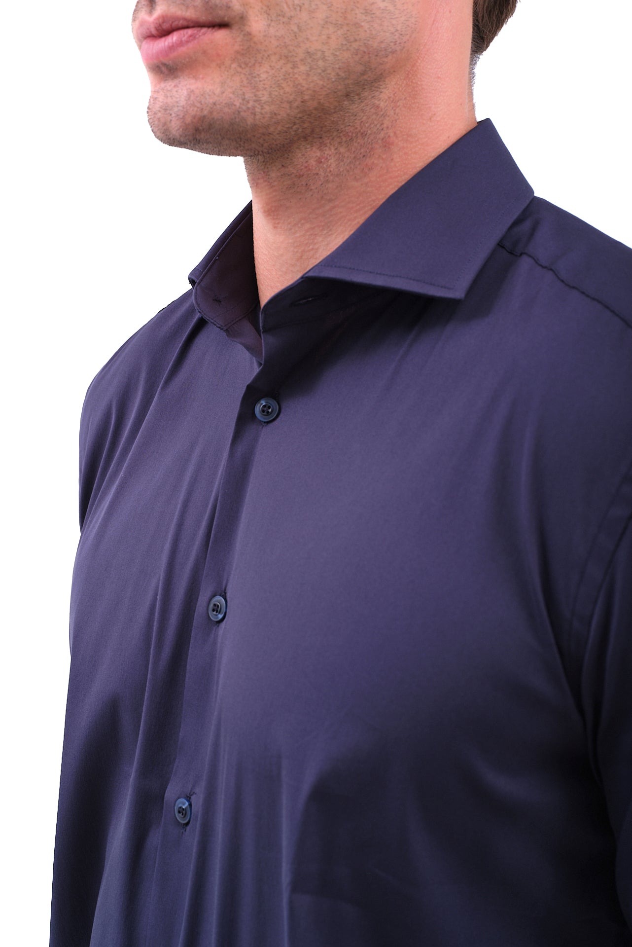 ΑΝΔΡΙΚΟ ΠΟΥΚΑΜΙΣΟ ΜΠΛΕ ΜΟΝΟΧΡΩΜΟ PORTOBELLO'S ΜΕ REX ΓΙΑΚΑ REGULAR FIT