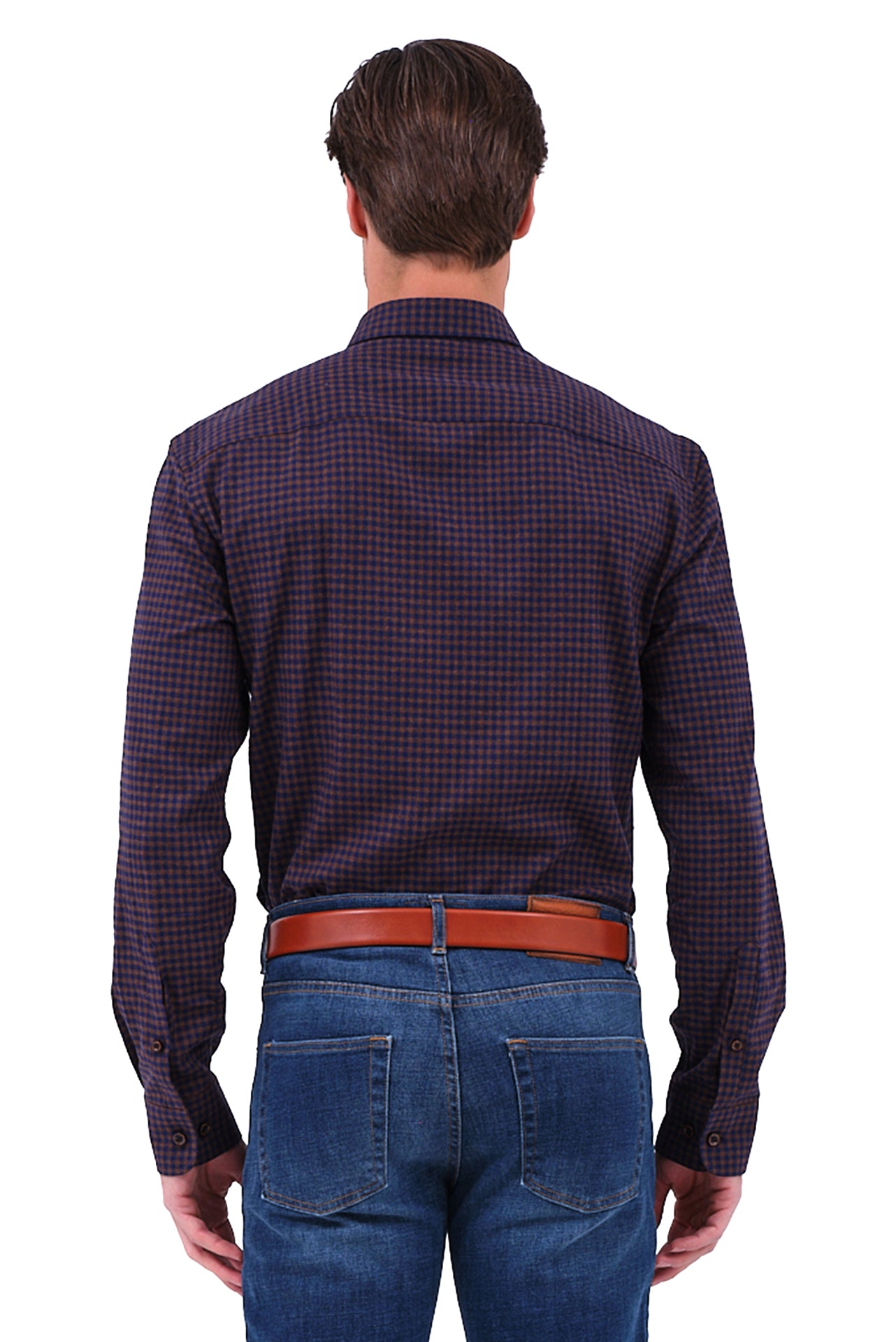 ΑΝΔΡΙΚΟ ΠΟΥΚΑΜΙΣΟ PORTOBELLO'S ΜΕ ΜΙΚΡΑ ΚΑΡΟ ΚΑΦΕ ΜΠΛΕ ΚΑΙ BUTTON DOWN ΓΙΑΚΑ