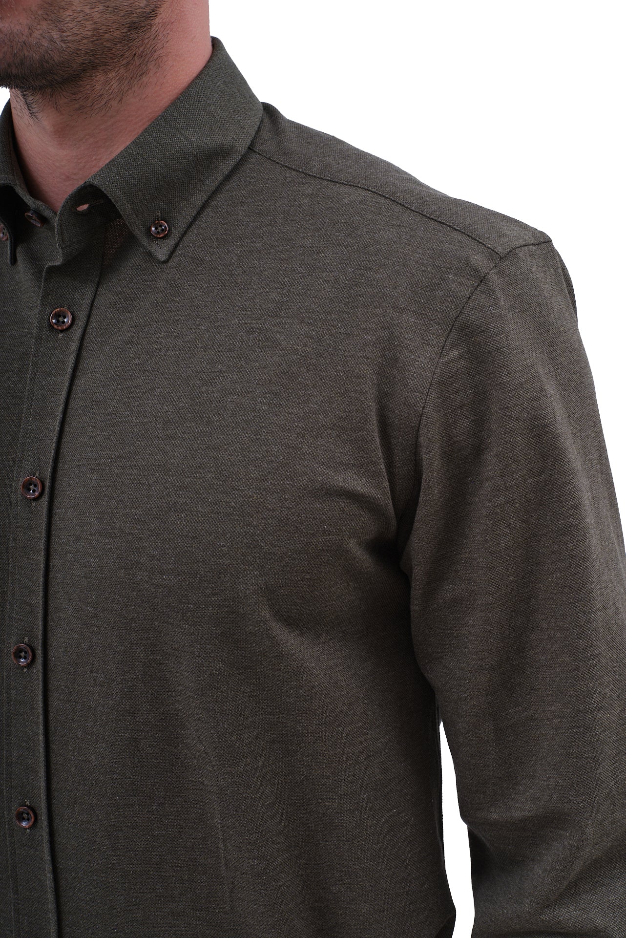 ΑΝΔΡΙΚΟ ΠΟΥΚΑΜΙΣΟ PORTOBELLO'S ΛΑΔΙ ΜΟΝΟΧΡΩΜΟ ΜΕ BUTTON DOWN ΓΙΑΚΑ