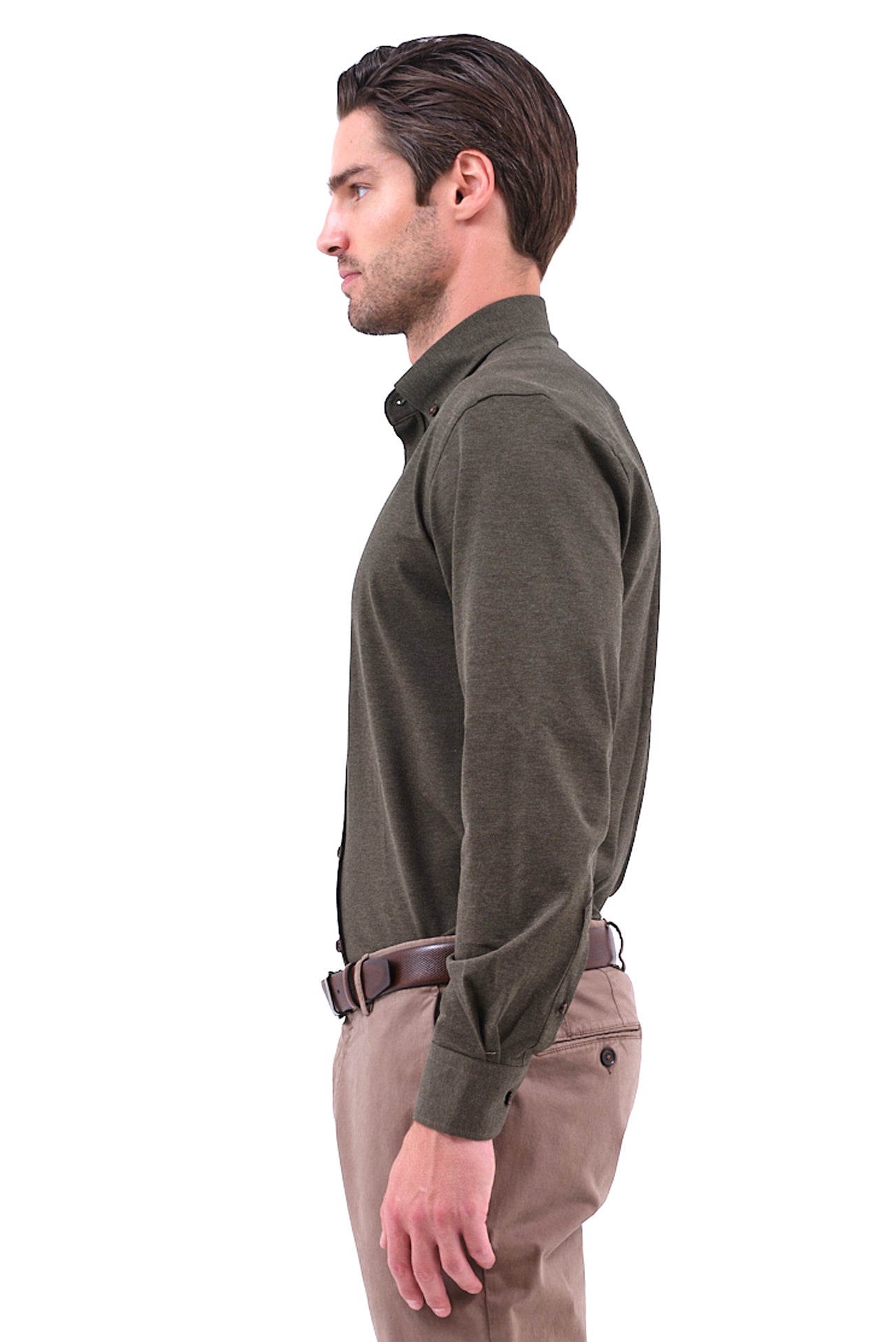 ΑΝΔΡΙΚΟ ΠΟΥΚΑΜΙΣΟ PORTOBELLO'S ΛΑΔΙ ΜΟΝΟΧΡΩΜΟ ΜΕ BUTTON DOWN ΓΙΑΚΑ