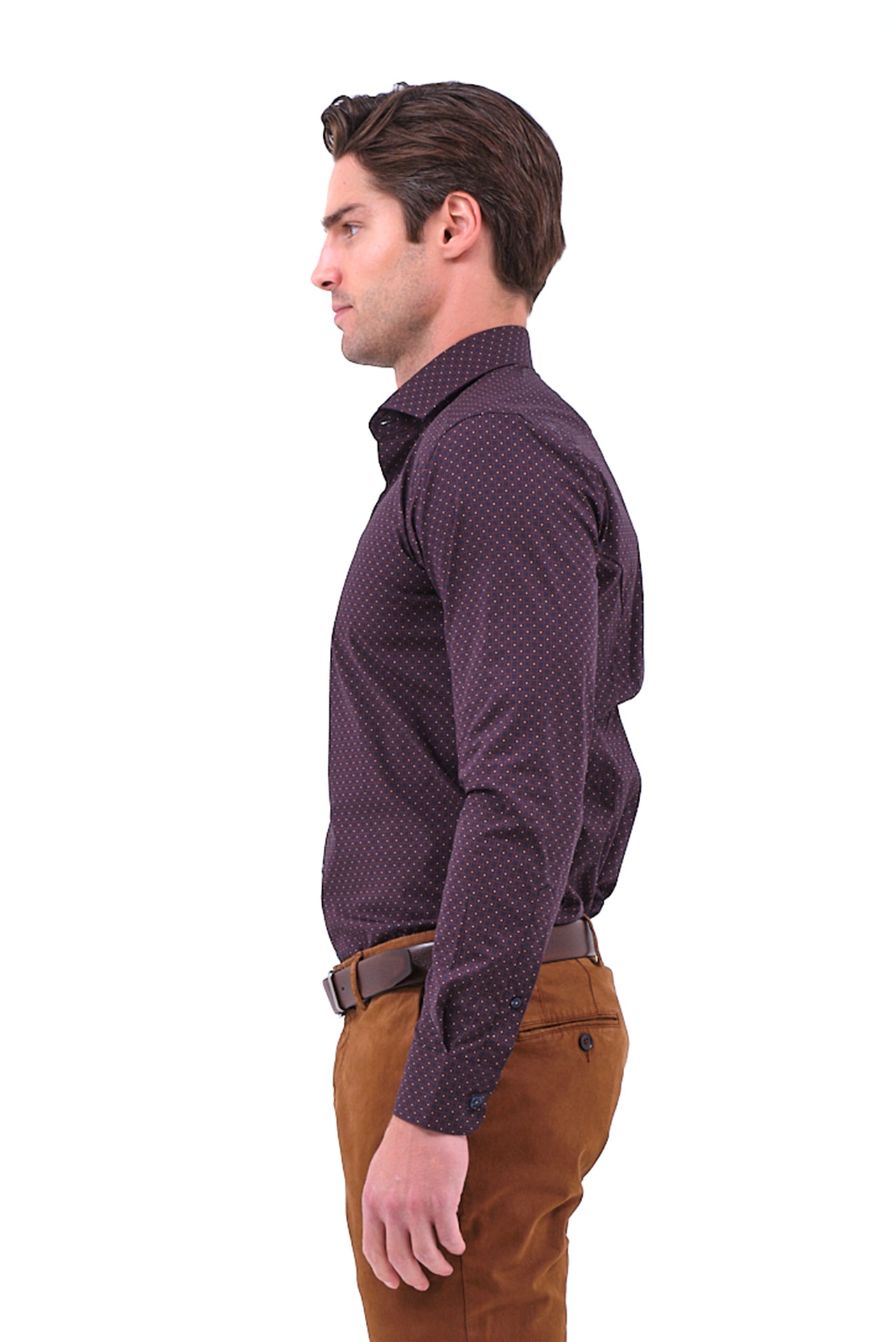 ΑΝΔΡΙΚΟ ΠΟΥΚΑΜΙΣΟ ΚΑΦΕ ΜΠΛΕ PORTOBELLO'S ΜΕ ΜΟΤΙΒΑ ΚΑΙ REX ΓΙΑΚΑ