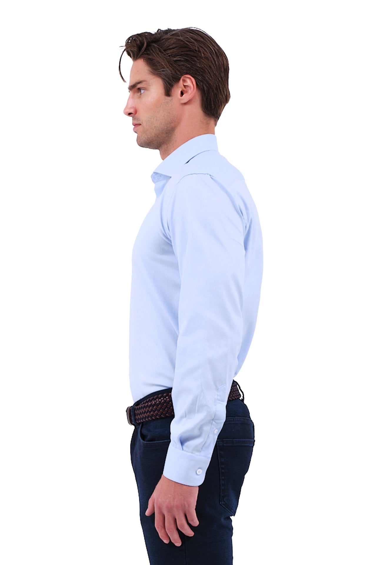 ΑΝΔΡΙΚΟ ΠΟΥΚΑΜΙΣΟ ΜΟΝΟΧΡΩΜΟ ΣΙΕΛ PORTOBELLO'S ΜΕ REX ΓΙΑΚΑ REGULAR FIT