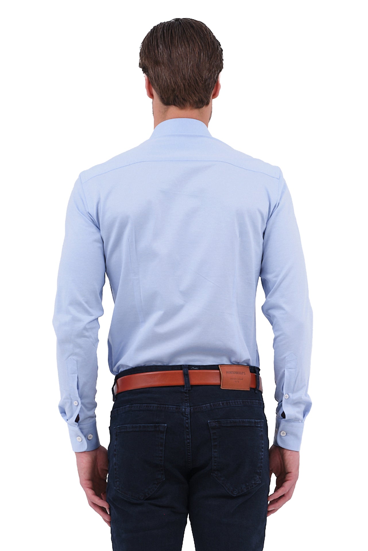 ΑΝΔΡΙΚΟ ΠΟΥΚΑΜΙΣΟ PORTOBELLO'S ΣΕ ΣΙΕΛ ΧΡΩΜΑ ΚΑΙ REX ΓΙΑΚΑ SLIM FIT