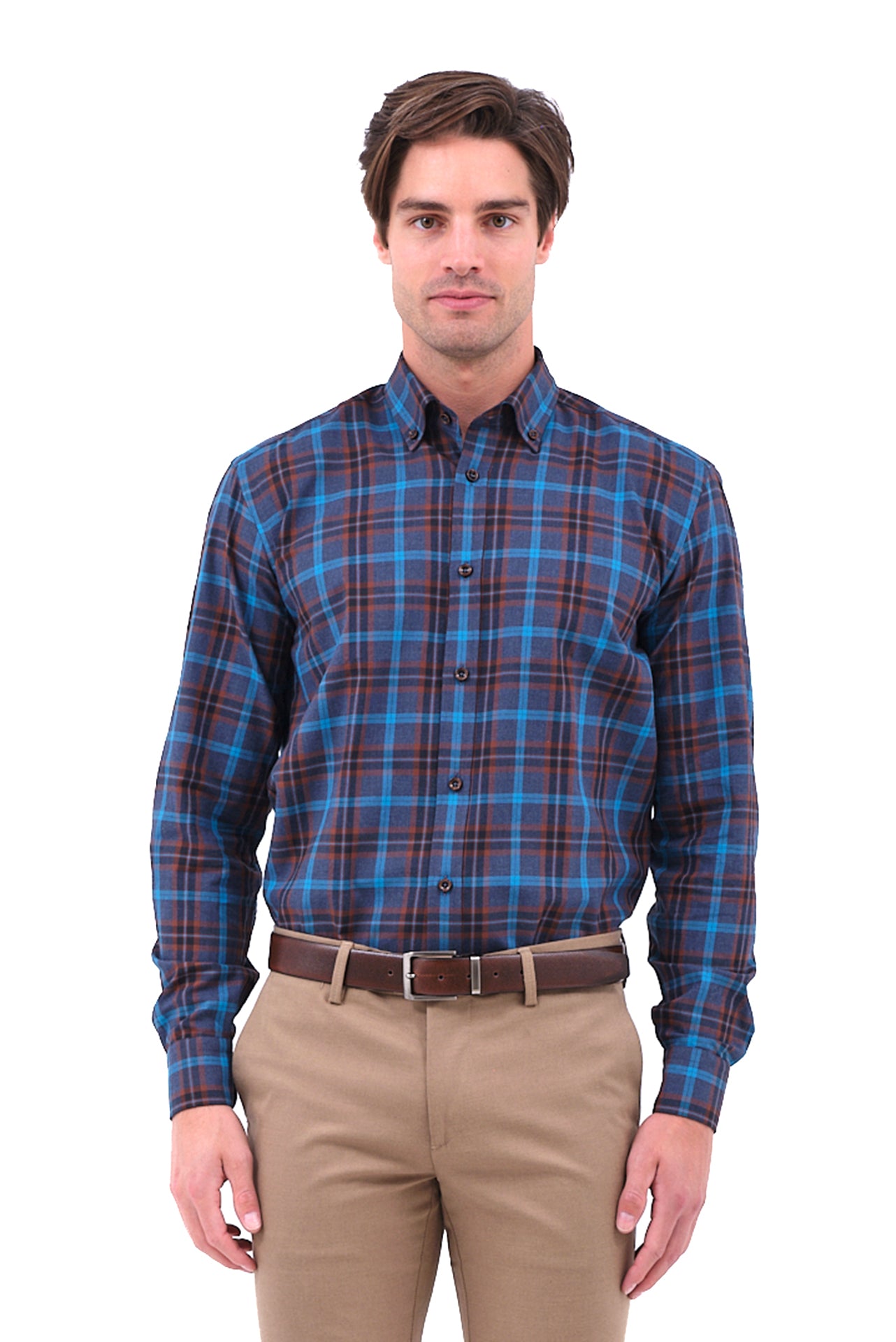 ΑΝΔΡΙΚΟ ΠΟΥΚΑΜΙΣΟ PORTOBELLO'S ΚΑΡΟ ΣΕ ΠΕΤΡΟΛ ΧΡΩΜΑ ΜΕ BUTTON DOWN ΓΙΑΚΑ