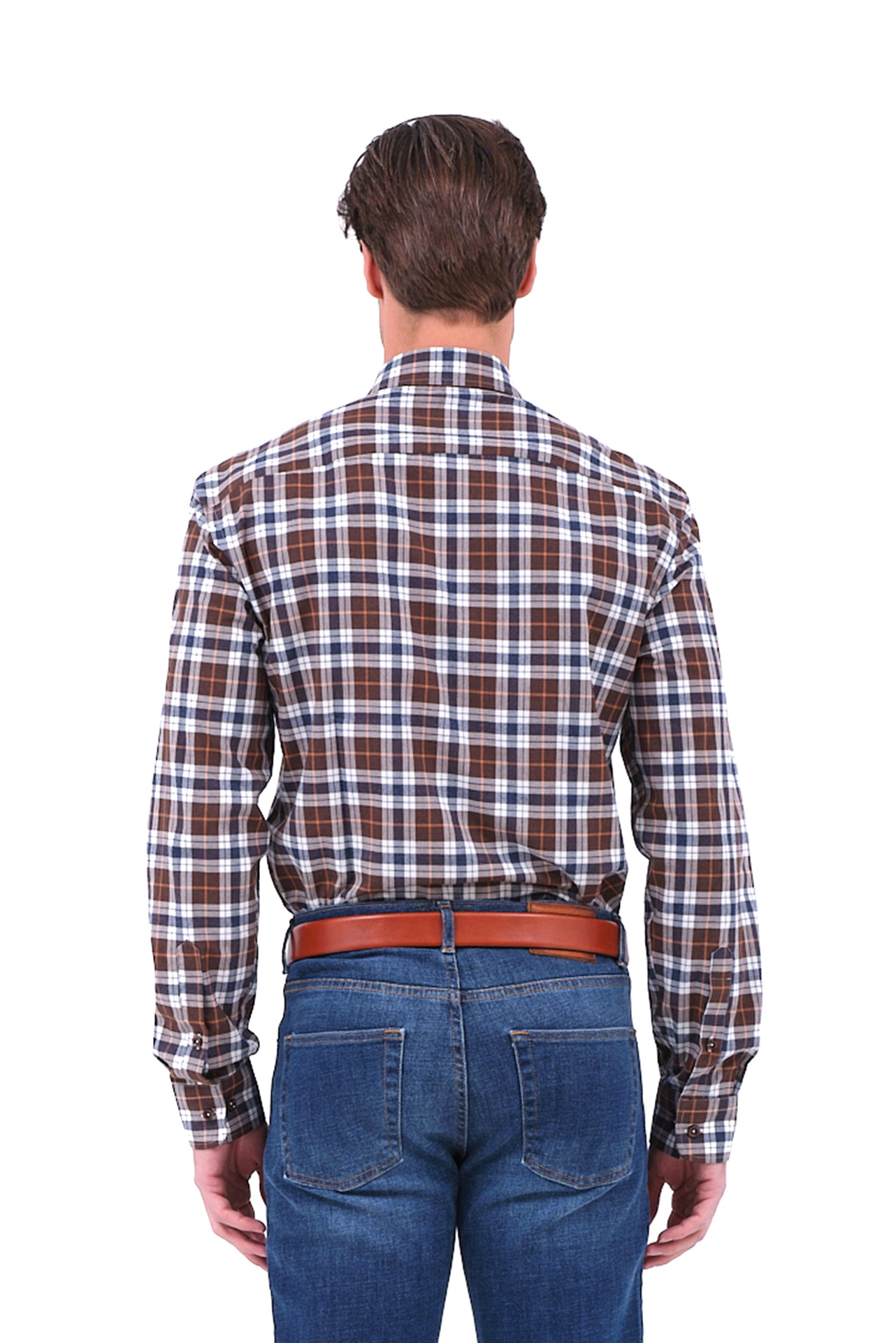 ΑΝΔΡΙΚΟ ΠΟΥΚΑΜΙΣΟ PORTOBELLO'S ΚΑΡΟ ΚΑΦΕ ΜΠΛΕ ΜΕ BUTTON DOWN ΓΙΑΚΑ