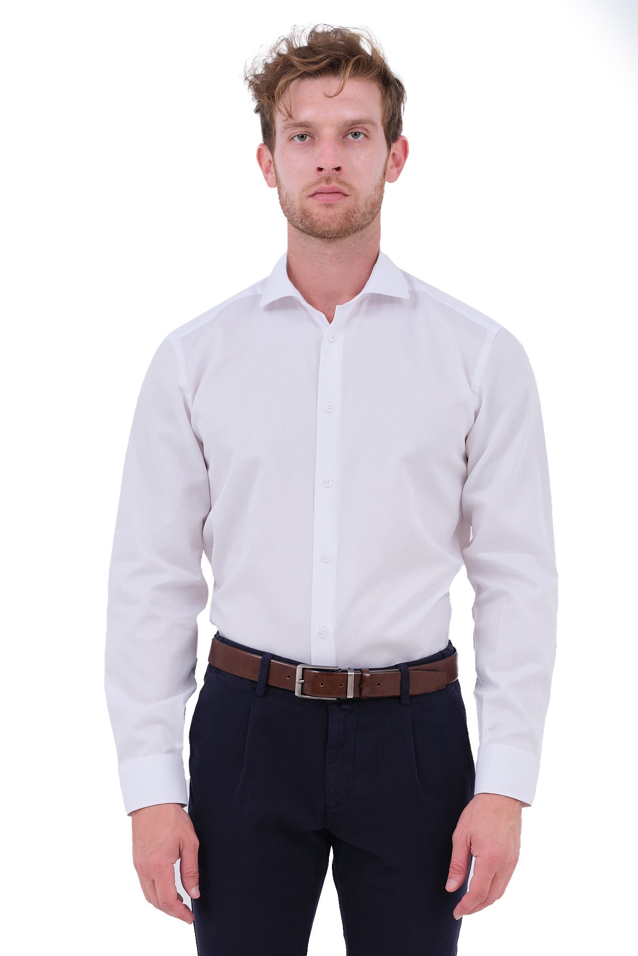 ΑΝΔΡΙΚΟ ΠΟΥΚΑΜΙΣΟ PORTOBELLO'S ΣΕ ΛΕΥΚΟ ΧΡΩΜΑ ΜΕ REX ΓΙΑΚΑ REGULAR FIT