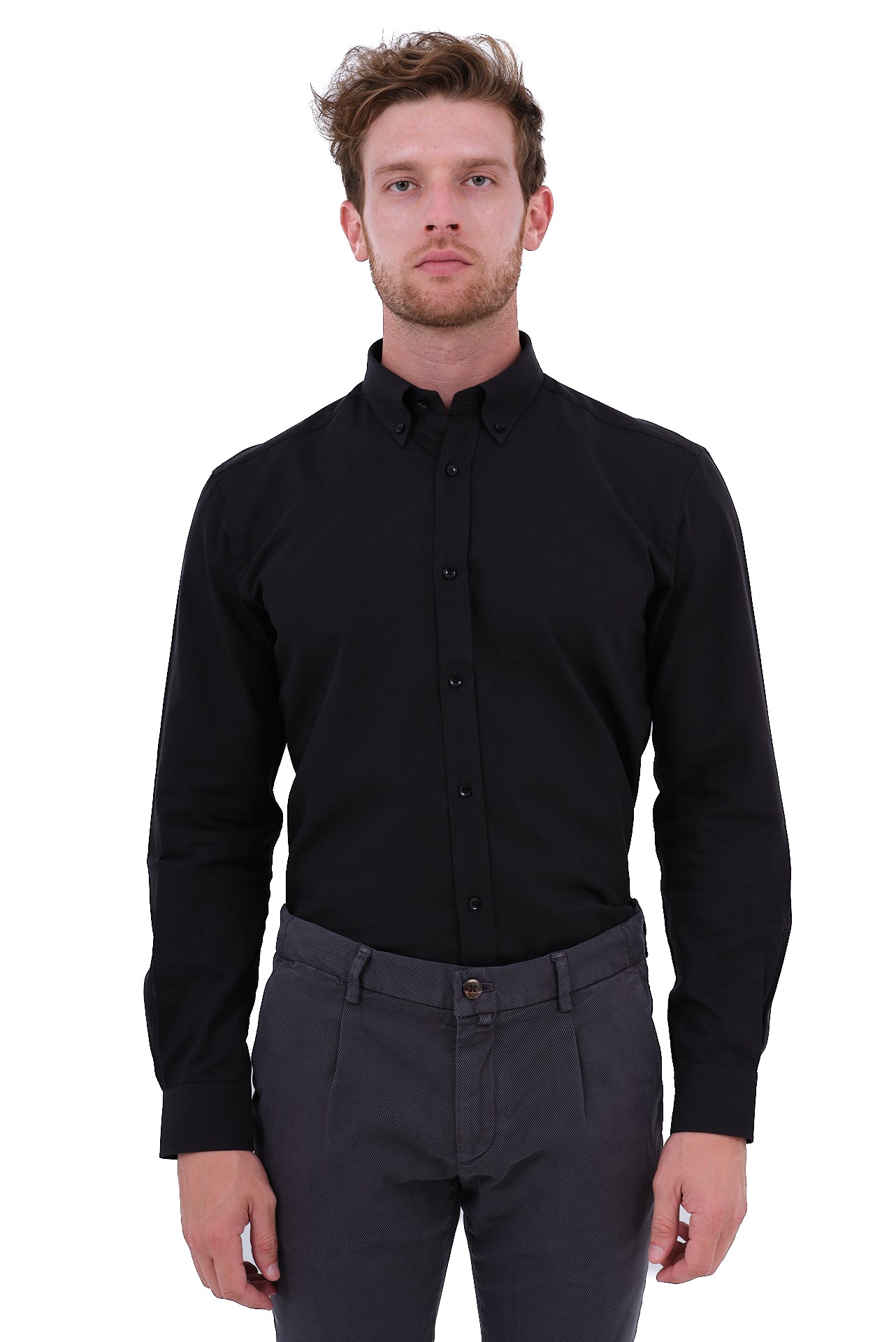 ΑΝΔΡΙΚΟ ΜΑΥΡΟ ΠΟΥΚΑΜΙΣΟ PORTOBELLO'S ΜΕ BUTTON DOWN ΓΙΑΚΑ