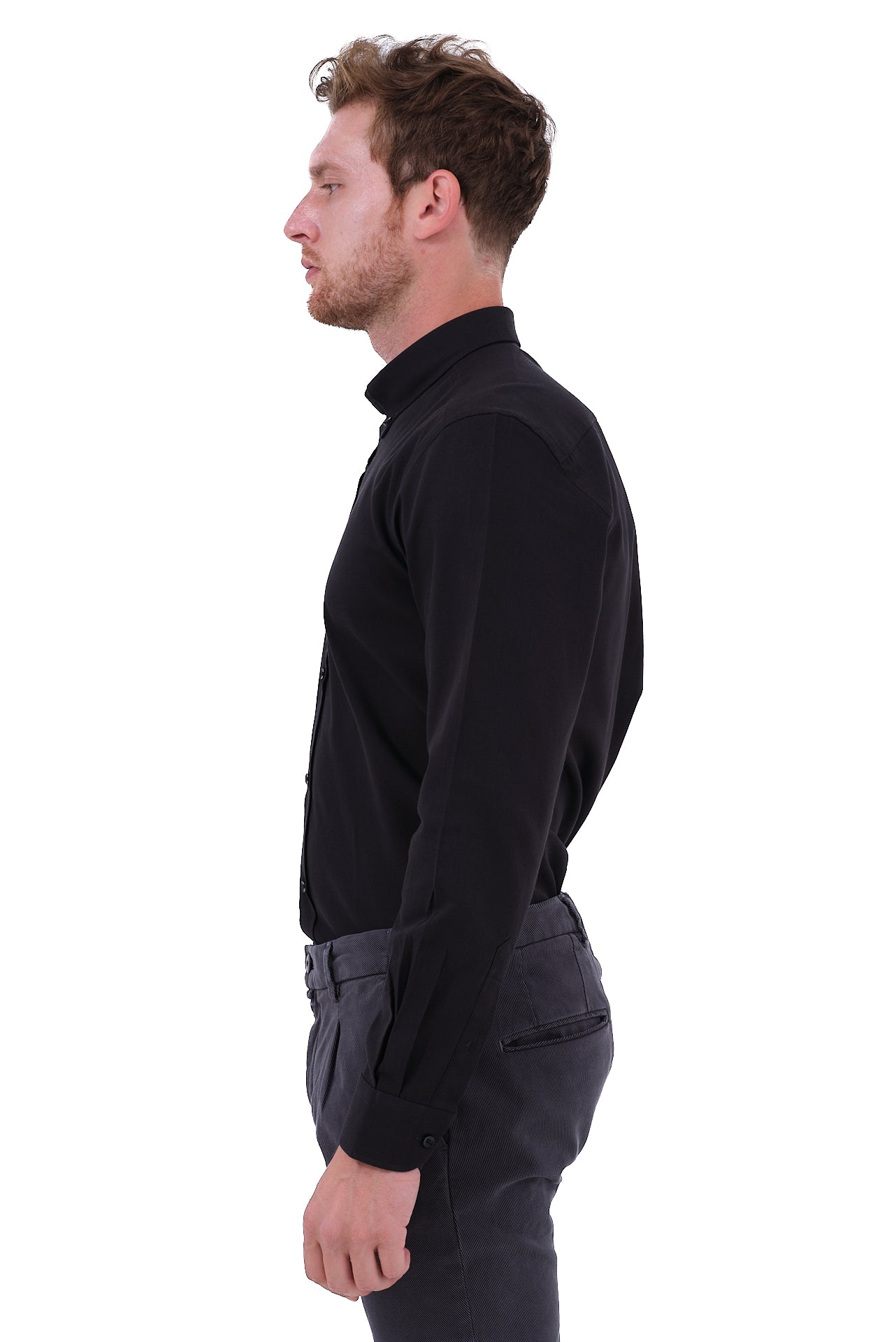 ΑΝΔΡΙΚΟ ΜΑΥΡΟ ΠΟΥΚΑΜΙΣΟ PORTOBELLO'S ΜΕ BUTTON DOWN ΓΙΑΚΑ