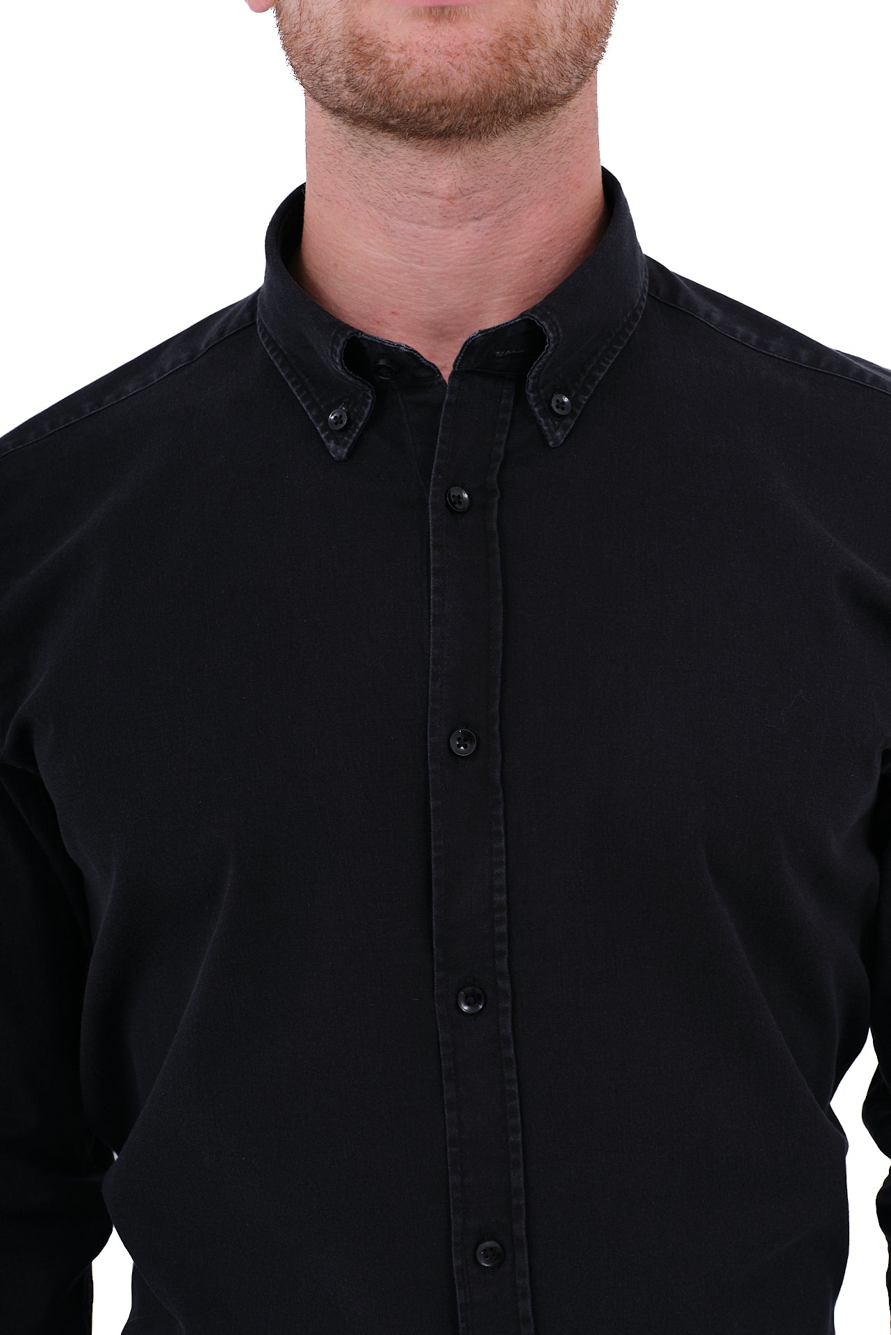 ΑΝΔΡΙΚΟ ΠΟΥΚΑΜΙΣΟ LES GENT'S ΜΑΥΡΟ ΜΕ BUTTON DOWN ΓΙΑΚΑ REGULAR FIT