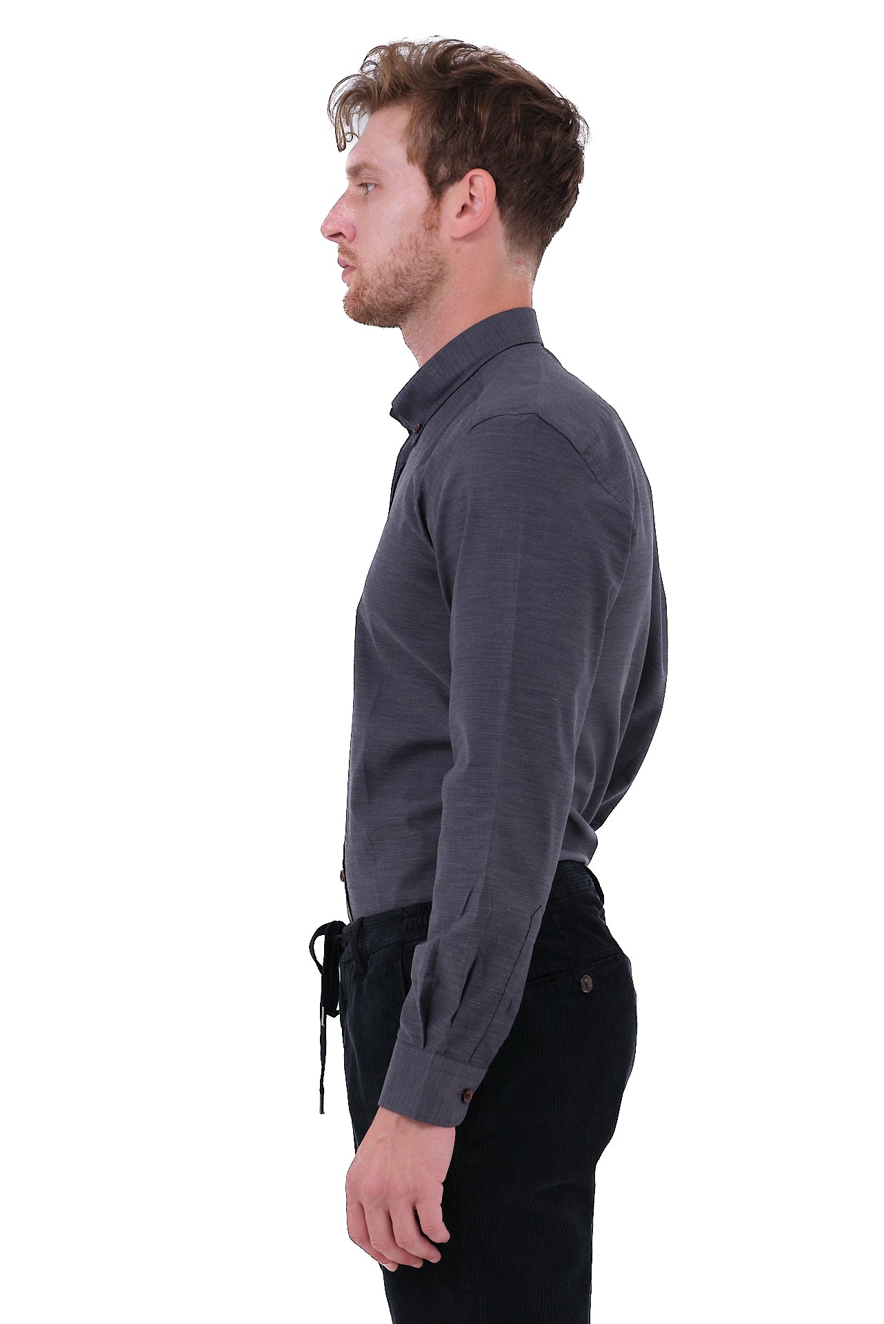 ΑΝΔΡΙΚΟ ΠΟΥΚΑΜΙΣΟ ΣΚΟΥΡΟ ΓΚΡΙ PORTOBELLO'S ΜΕ BUTTON DOWN ΓΙΑΚΑ