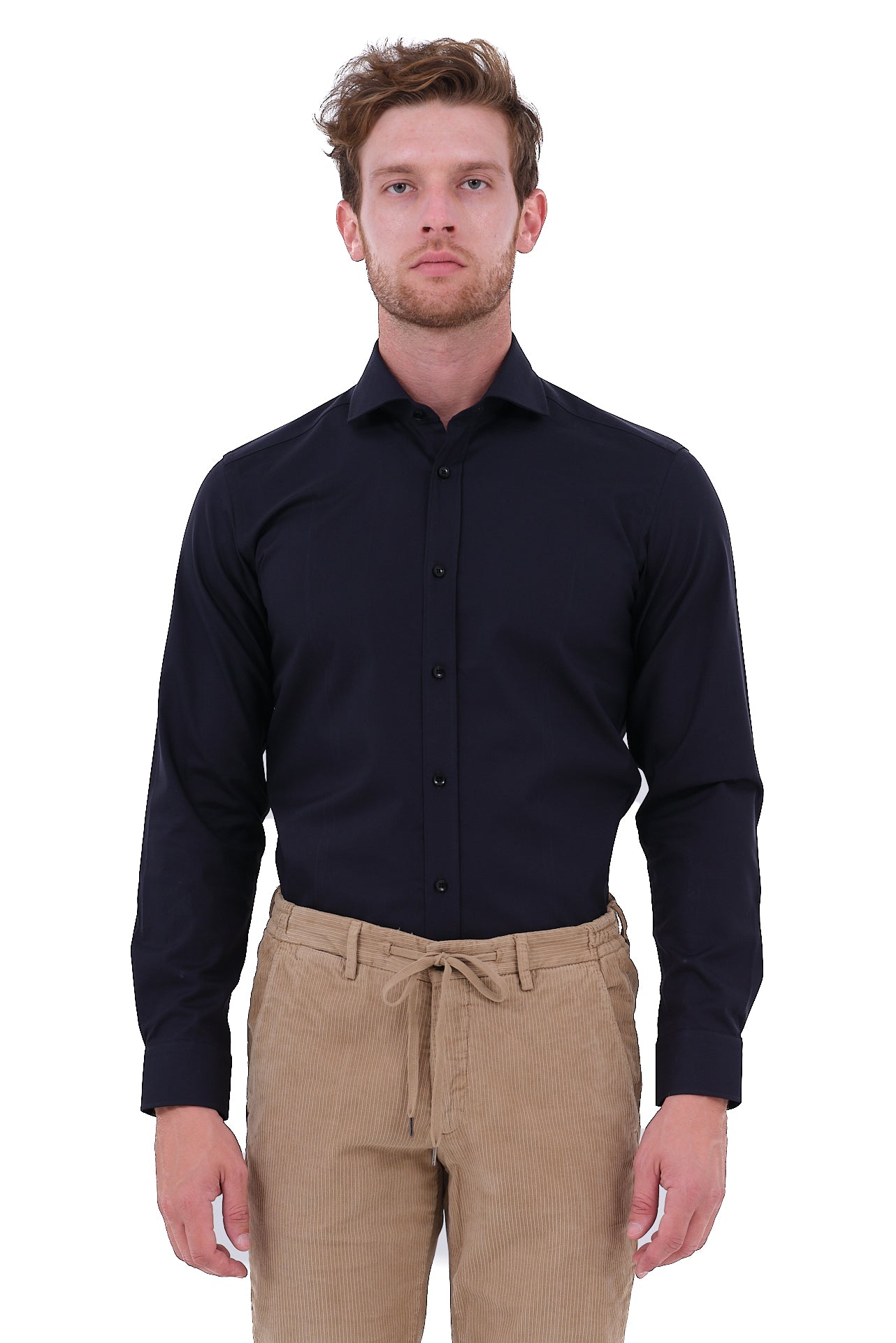 ΑΝΔΡΙΚΟ ΜΠΛΕ ΣΚΟΥΡΟ ΠΟΥΚΑΜΙΣΟ PORTOBELLO'S ΜΕ REX ΓΙΑΚΑ SLIM FIT