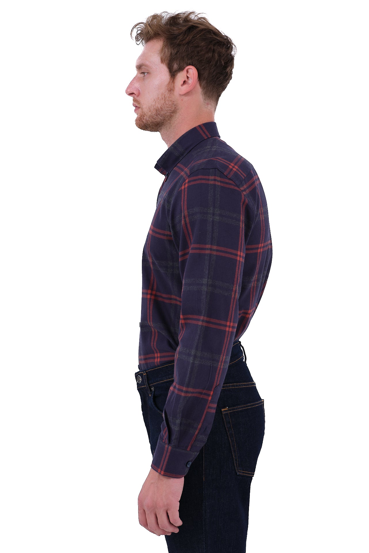 ΑΝΔΡΙΚΟ ΠΟΥΚΑΜΙΣΟ ΚΑΡΟ PORTOBELLO'S ΜΠΛΕ ΜΕ ΚΟΚΚΙΝΕΣ ΛΕΠΤΟΜΕΡΕΙΕΣ ΚΑΙ BUTTON DOWN ΓΙΑΚΑ