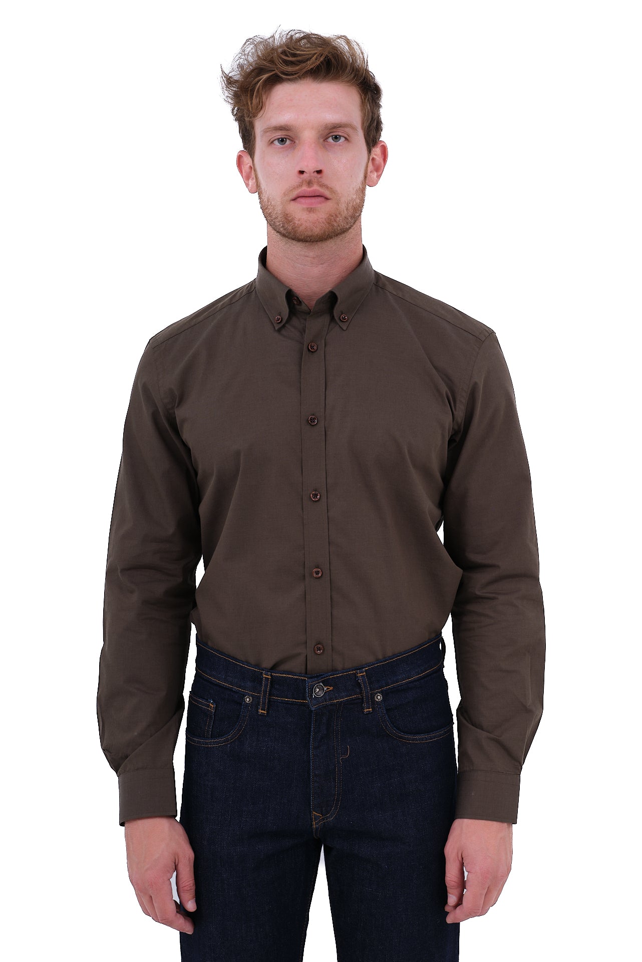 ΑΝΔΡΙΚΟ ΛΑΔΙ ΜΟΝΟΧΡΩΜΟ ΠΟΥΚΑΜΙΣΟ PORTOBELLO'S ΜΕ BUTTON DOWN ΓΙΑΚΑ