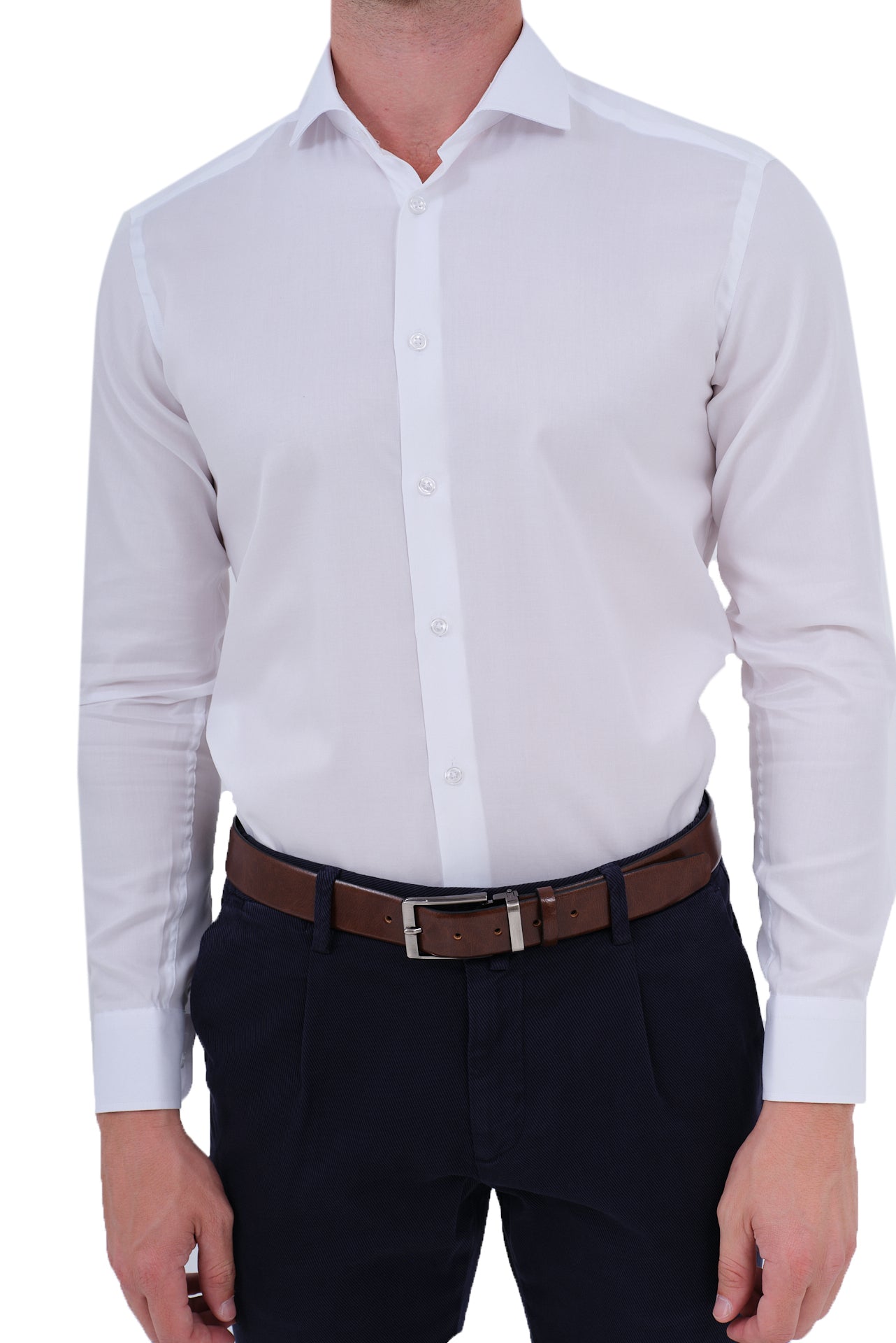 ΑΝΔΡΙΚΟ ΛΕΥΚΟ ΠΟΥΚΑΜΙΣΟ PORTOBELLO'S SLIM FIT ΜΕ REX ΓΙΑΚΑ