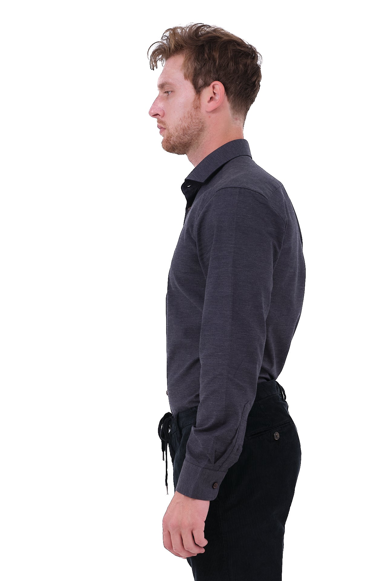 ΑΝΔΡΙΚΟ ΠΟΥΚΑΜΙΣΟ ΓΚΡΙ ΣΚΟΥΡΟ PORTOBELLO'S ΜΕ REX ΓΙΑΚΑ REGULAR FIT