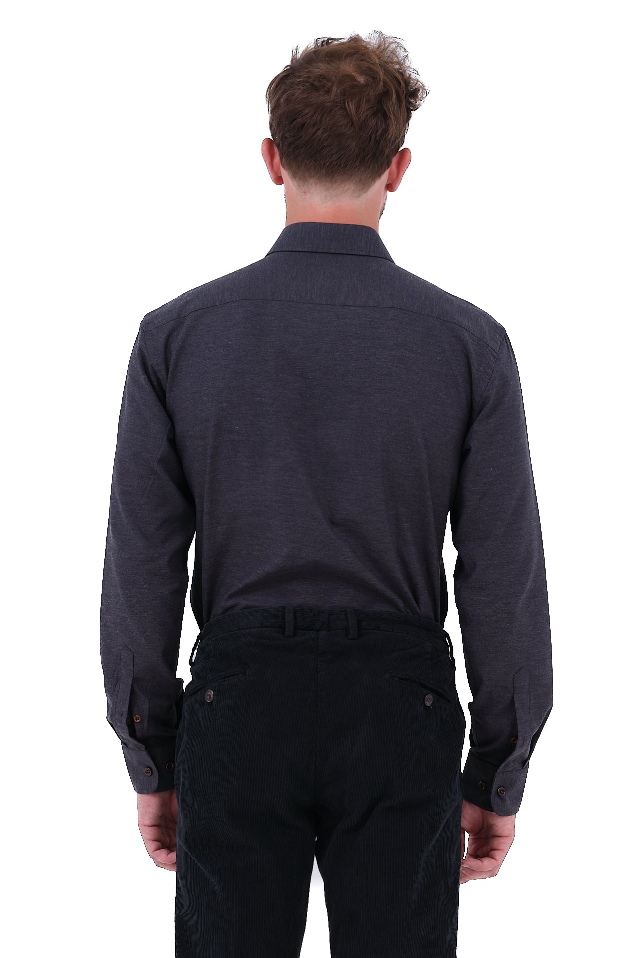 ΑΝΔΡΙΚΟ ΠΟΥΚΑΜΙΣΟ ΓΚΡΙ ΣΚΟΥΡΟ PORTOBELLO'S ΜΕ REX ΓΙΑΚΑ REGULAR FIT