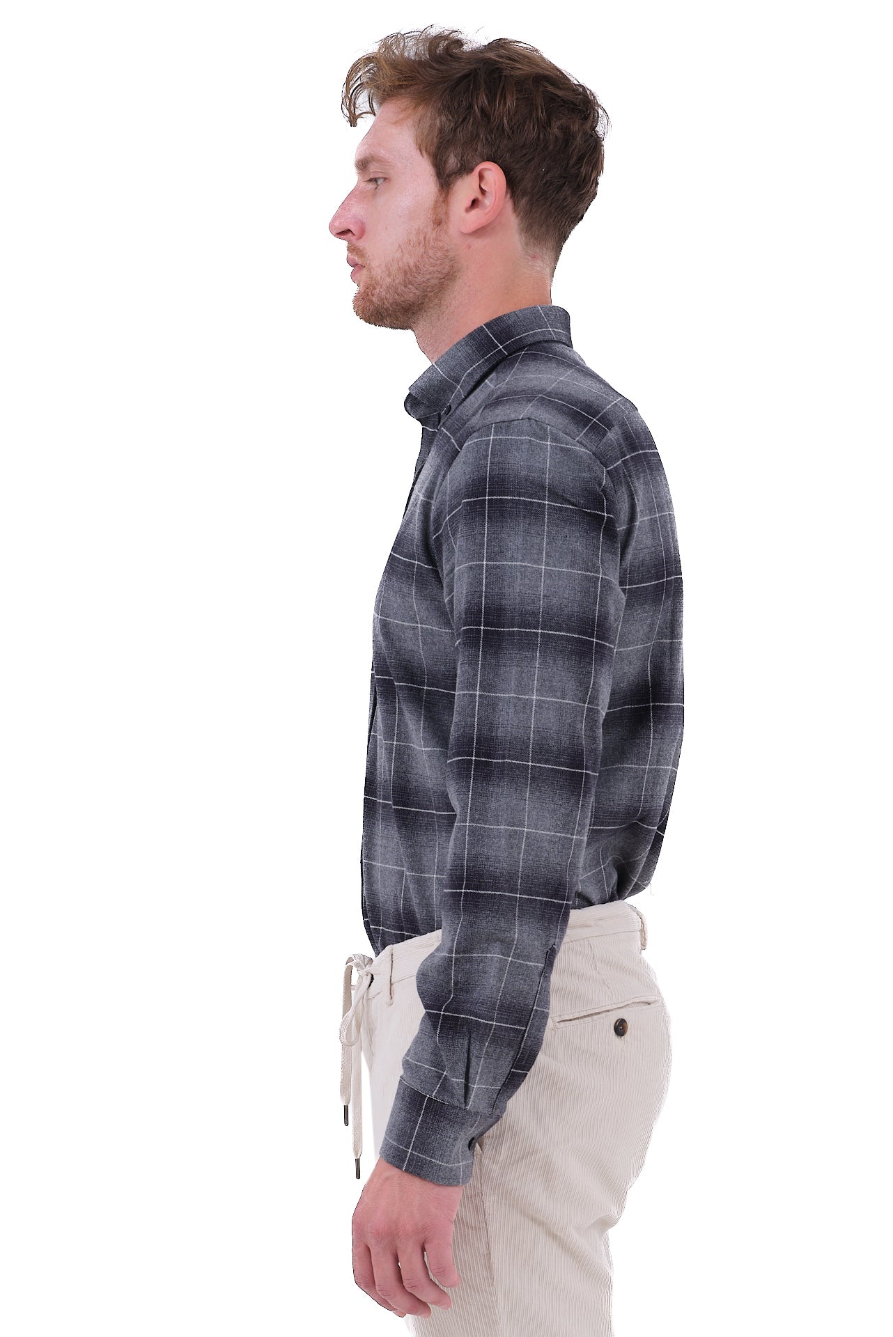 ΑΝΔΡΙΚΟ ΚΑΡΟ ΠΟΥΚΑΜΙΣΟ PORTOBELLO'S ΣΕ ΣΚΟΥΡΟ ΓΚΡΙ ΧΡΩΜΑ ΚΑΙ BUTTON DOWN ΓΙΑΚΑ