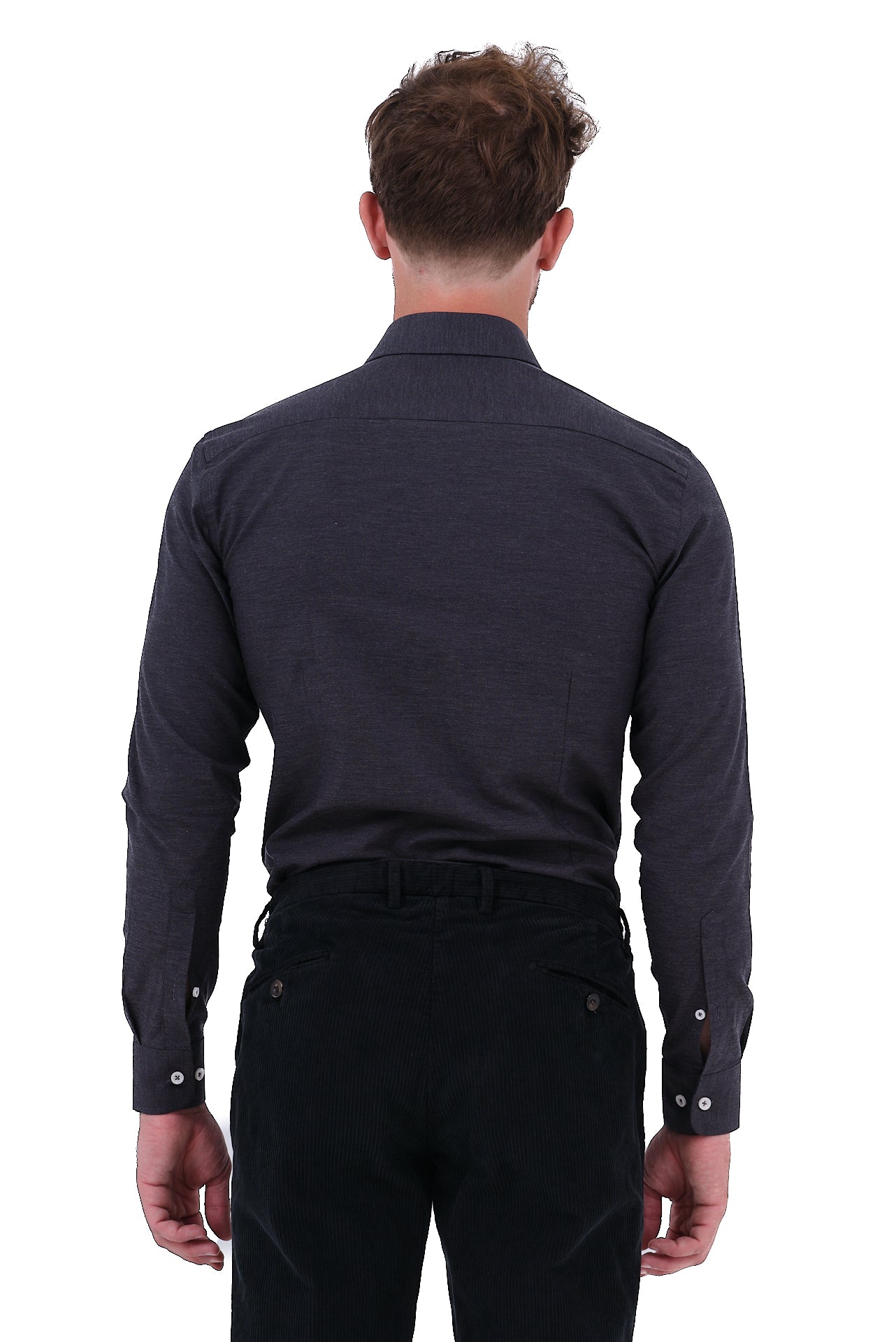 ΑΝΔΡΙΚΟ ΠΟΥΚΑΜΙΣΟ ΣΚΟΥΡΟ ΓΚΡΙ PORTOBELLO'S ΜΕ REX ΓΙΑΚΑ SLIM FIT