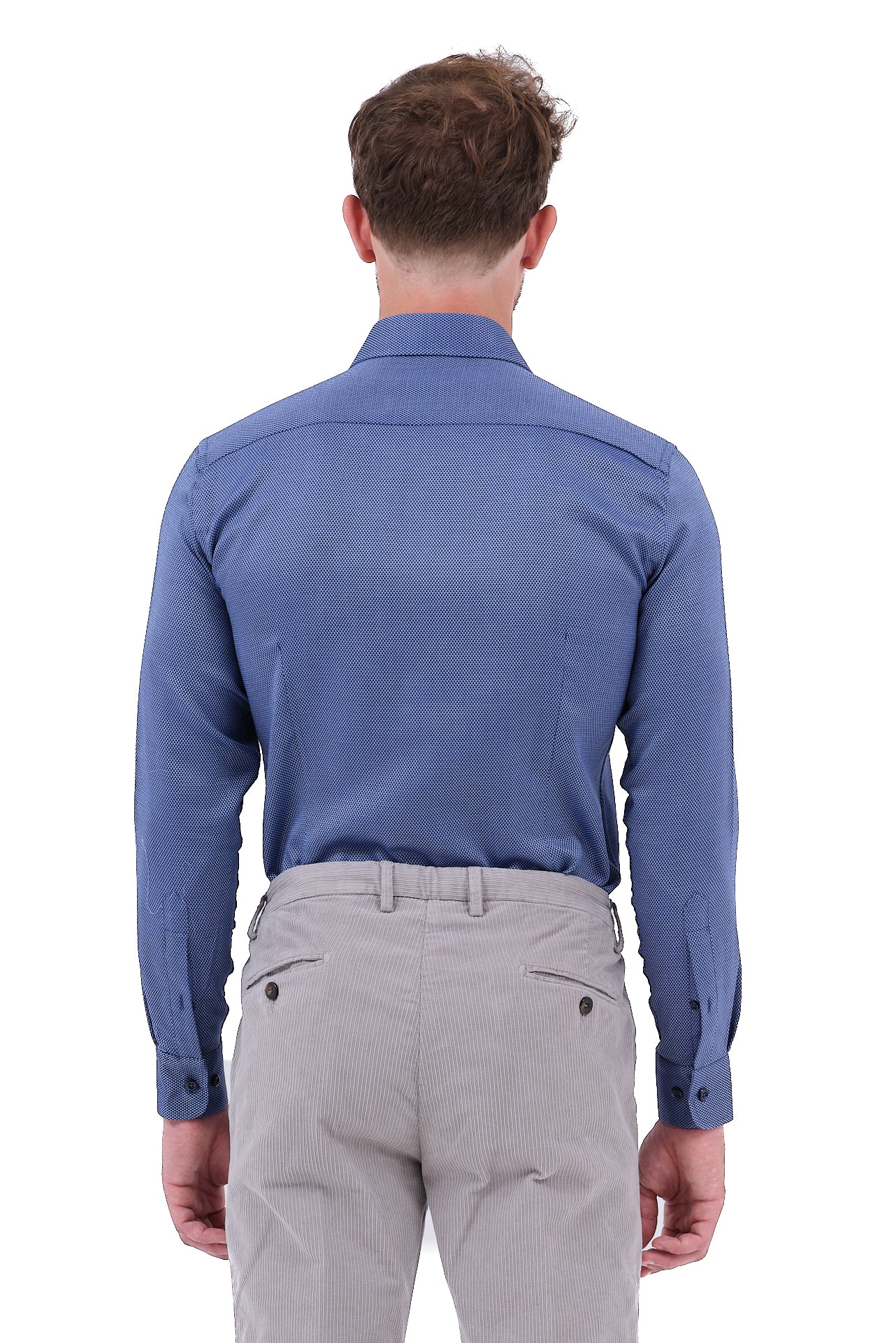 ΑΝΔΡΙΚΟ ΜΠΛΕ ΡΑΦ ΠΟΥΚΑΜΙΣΟ PORTOBELLO'S ΜΕ ΜΙΚΡΟΣΧΕΔΙΟ ΚΑΙ REX ΓΙΑΚΑ SLIM FIT