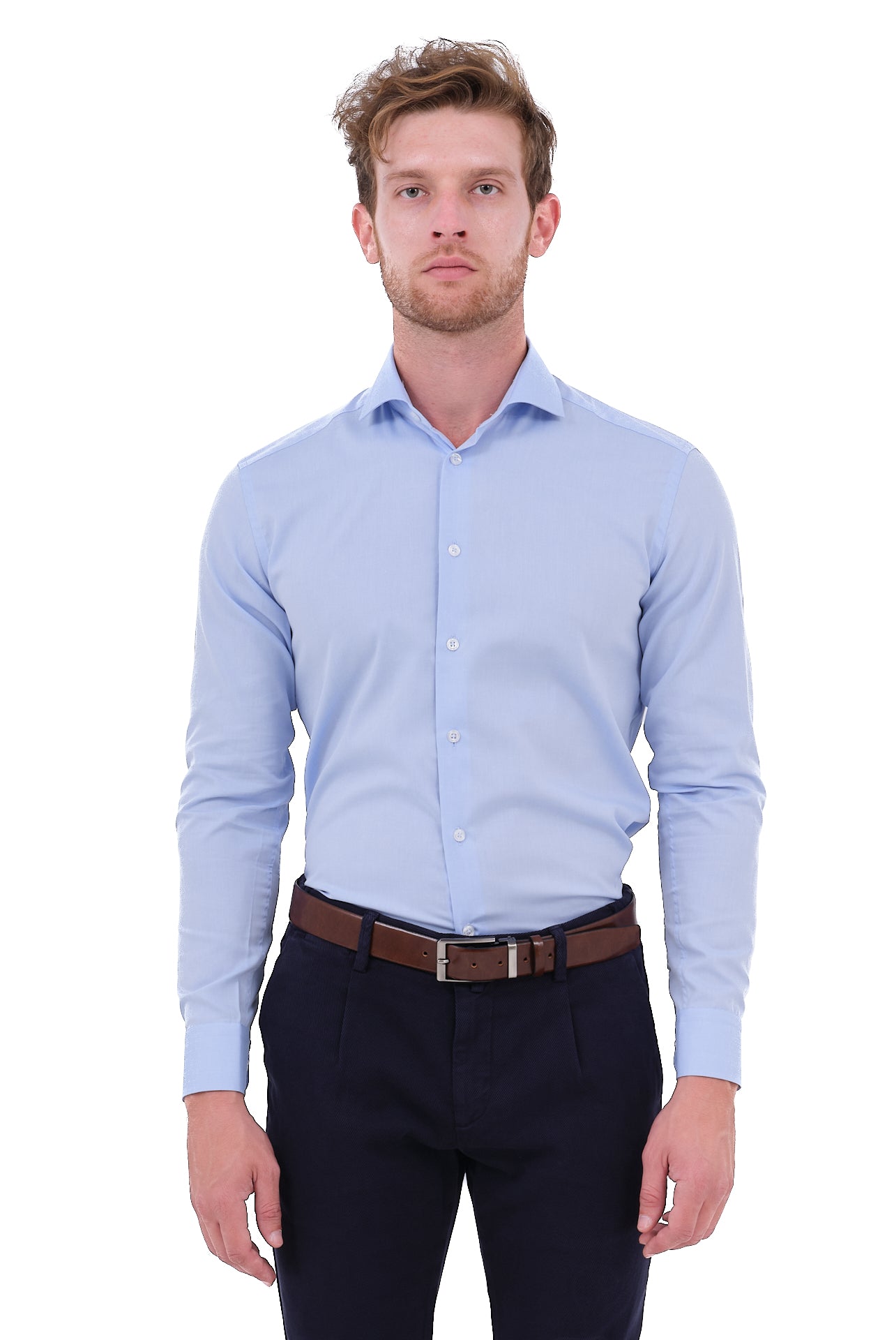 ΑΝΔΡΙΚΟ ΠΟΥΚΑΜΙΣΟ PORTOBELLO'S ΣΙΕΛ ΜΟΝΟΧΡΩΜΟ ΜΕ REX ΓΙΑΚΑ