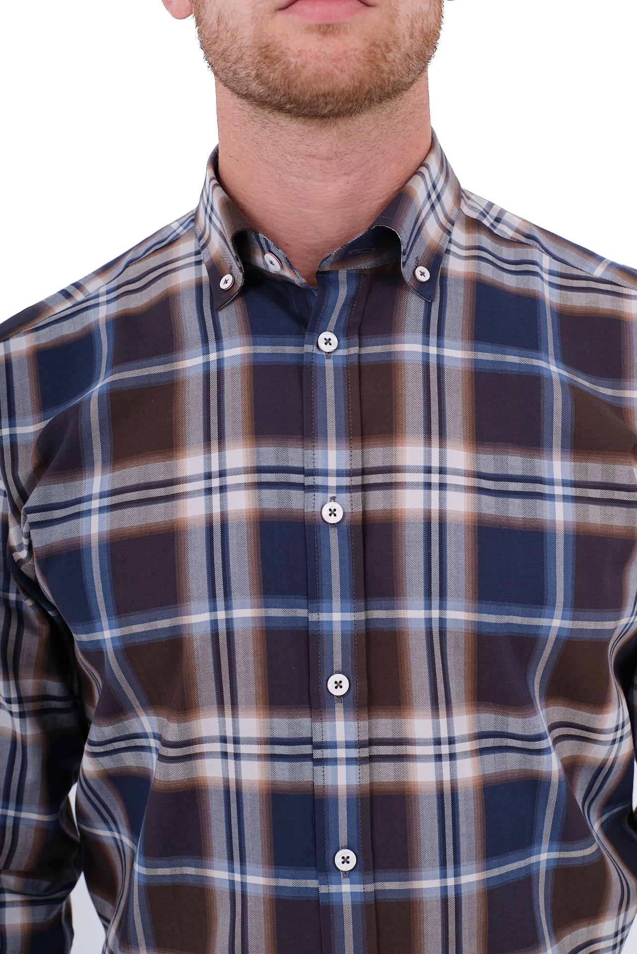 ΑΝΔΡΙΚΟ ΠΟΥΚΑΜΙΣΟ ΚΑΡΟ PORTOBELLO'S ΣΕ ΚΑΦΕ-ΜΠΛΕ ΧΡΩΜΑ