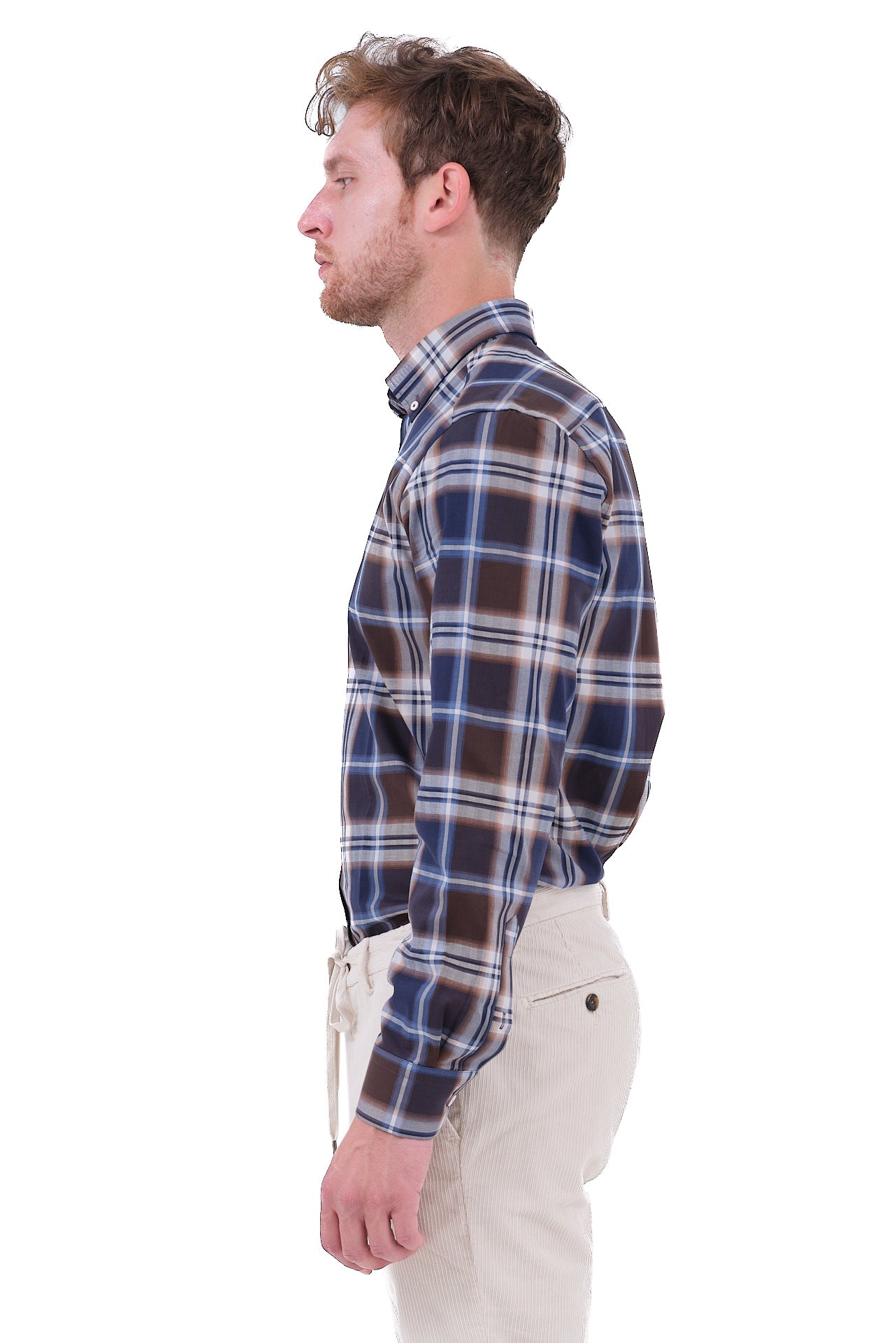 ΑΝΔΡΙΚΟ ΠΟΥΚΑΜΙΣΟ ΚΑΡΟ PORTOBELLO'S ΣΕ ΚΑΦΕ-ΜΠΛΕ ΧΡΩΜΑ