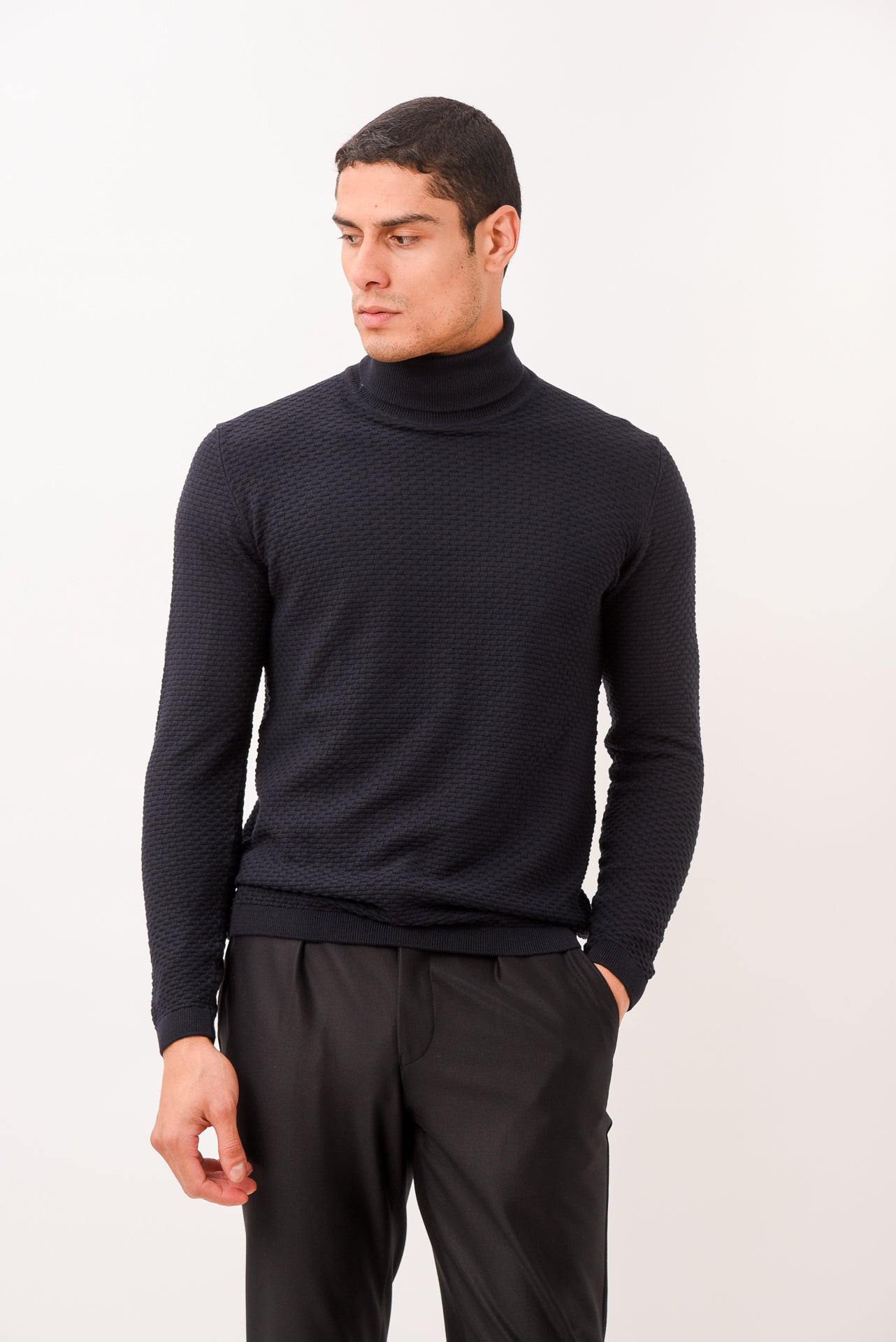 ΑΝΔΡΙΚΟ ΖΙΒΑΓΚΟ LES GENT'S ΣΕ ΜΠΛΕ ΣΚΟΥΡΟ ΧΡΩΜΑ ΜΕ ΜΙΚΡΟΣΧΕΔΙΟ