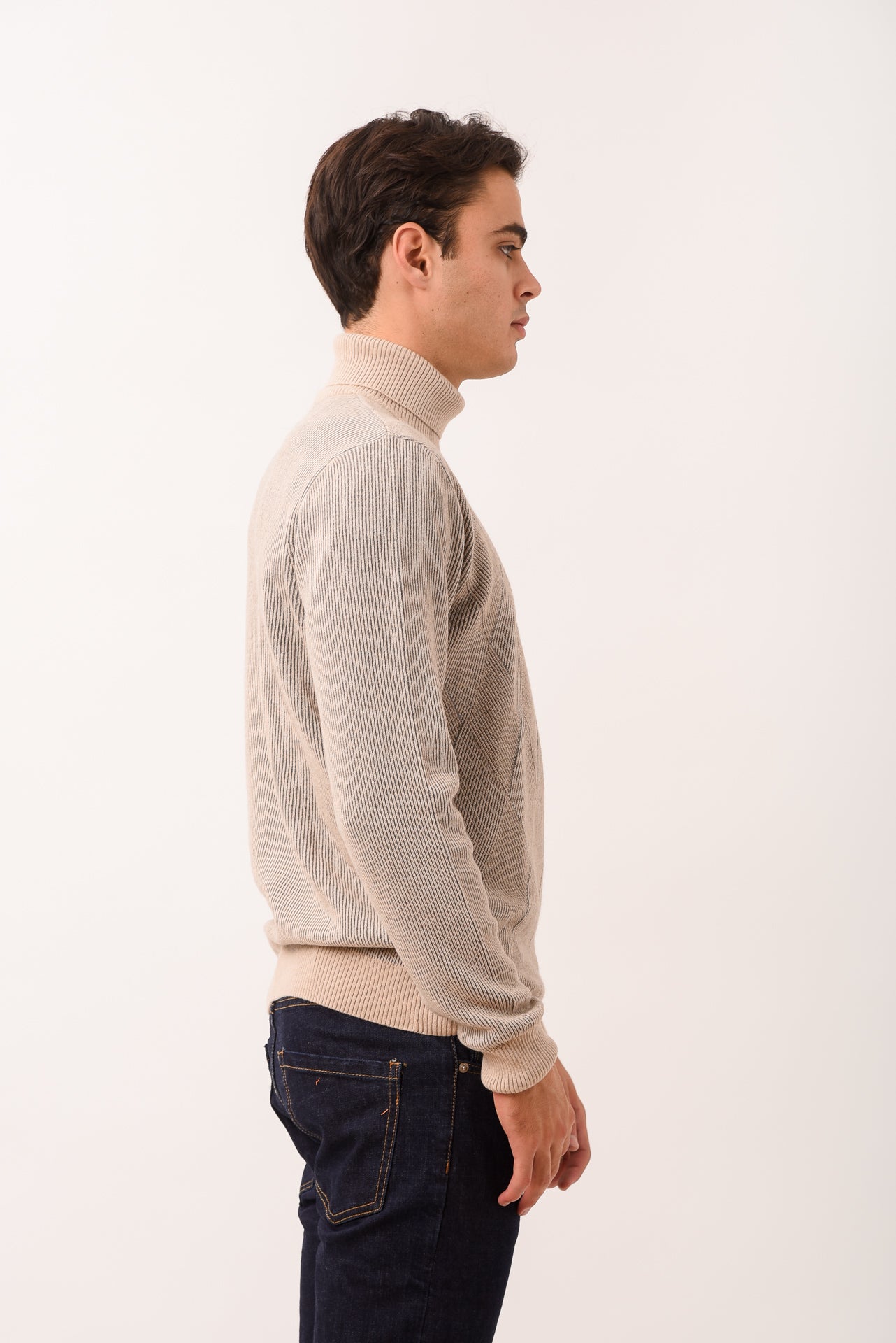 ΑΝΔΡΙΚΟ ΖΙΒΑΓΚΟ PORTOBELLO'S ΣΕ ΓΚΡΙ-ΜΠΕΖ ΧΡΩΜΑ ΜΕ ΣΧΕΔΙΟ