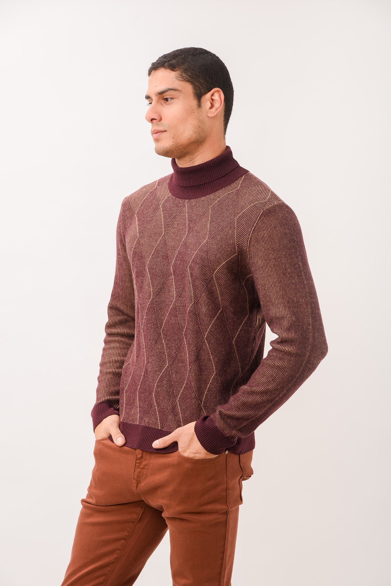 ΑΝΔΡΙΚΟ ΖΙΒΑΓΚΟ PORTOBELLO'S ΣΕ ΜΠΟΡΝΤΟ ΑΠΟΧΡΩΣΗ ΚΑΙ ΠΛΕΞΗ ΜΕ ΜΟΤΙΒΟ