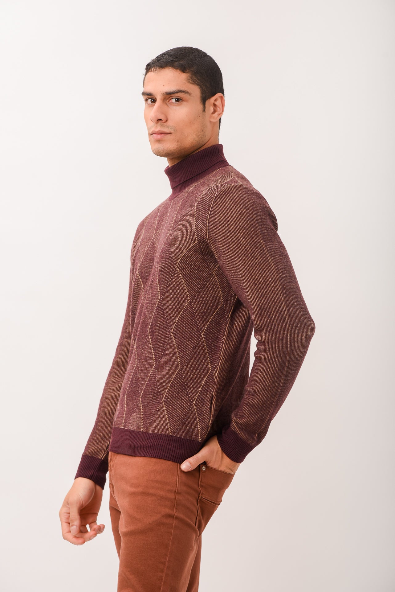 ΑΝΔΡΙΚΟ ΖΙΒΑΓΚΟ PORTOBELLO'S ΣΕ ΜΠΟΡΝΤΟ ΑΠΟΧΡΩΣΗ ΚΑΙ ΠΛΕΞΗ ΜΕ ΜΟΤΙΒΟ