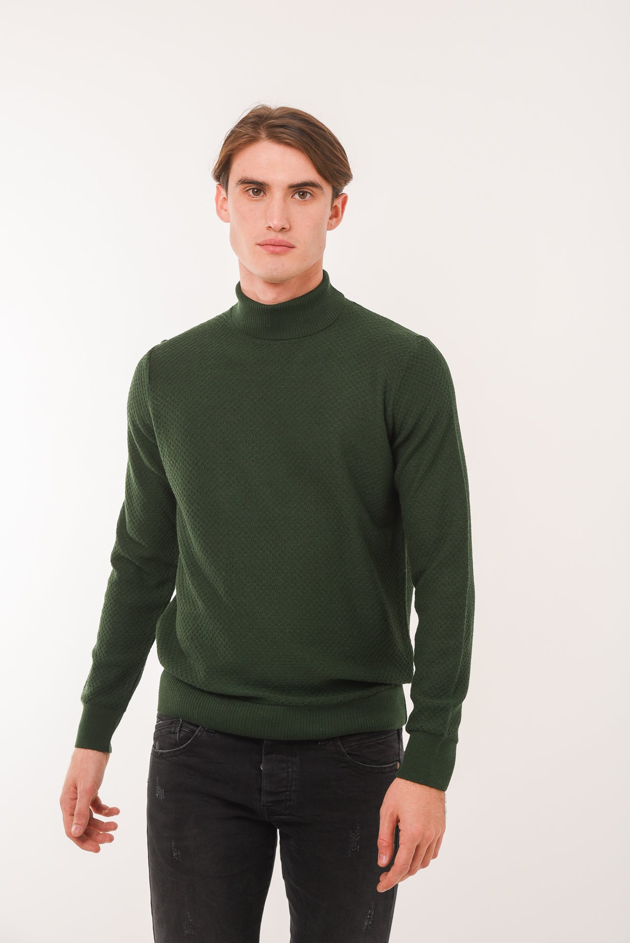 ΑΝΔΡΙΚΟ ΖΙΒΑΓΚΟ PORTOBELLO'S ΣΕ ΠΡΑΣΙΝΟ ΣΚΟΥΡΟ ΧΡΩΜΑ ΜΕ ΠΛΕΞΗ