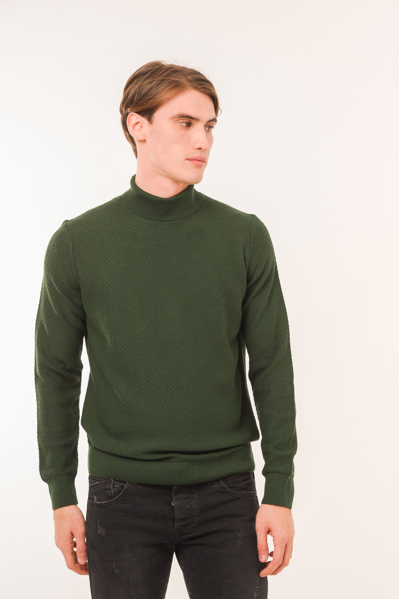 ΑΝΔΡΙΚΟ ΖΙΒΑΓΚΟ PORTOBELLO'S ΣΕ ΠΡΑΣΙΝΟ ΣΚΟΥΡΟ ΧΡΩΜΑ ΜΕ ΠΛΕΞΗ