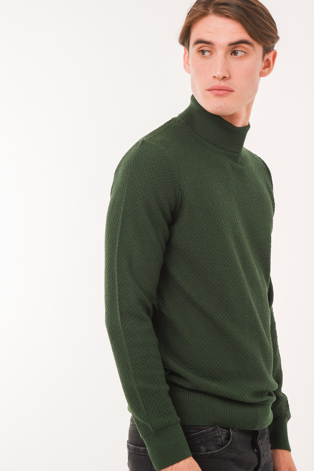 ΑΝΔΡΙΚΟ ΖΙΒΑΓΚΟ PORTOBELLO'S ΣΕ ΠΡΑΣΙΝΟ ΣΚΟΥΡΟ ΧΡΩΜΑ ΜΕ ΠΛΕΞΗ