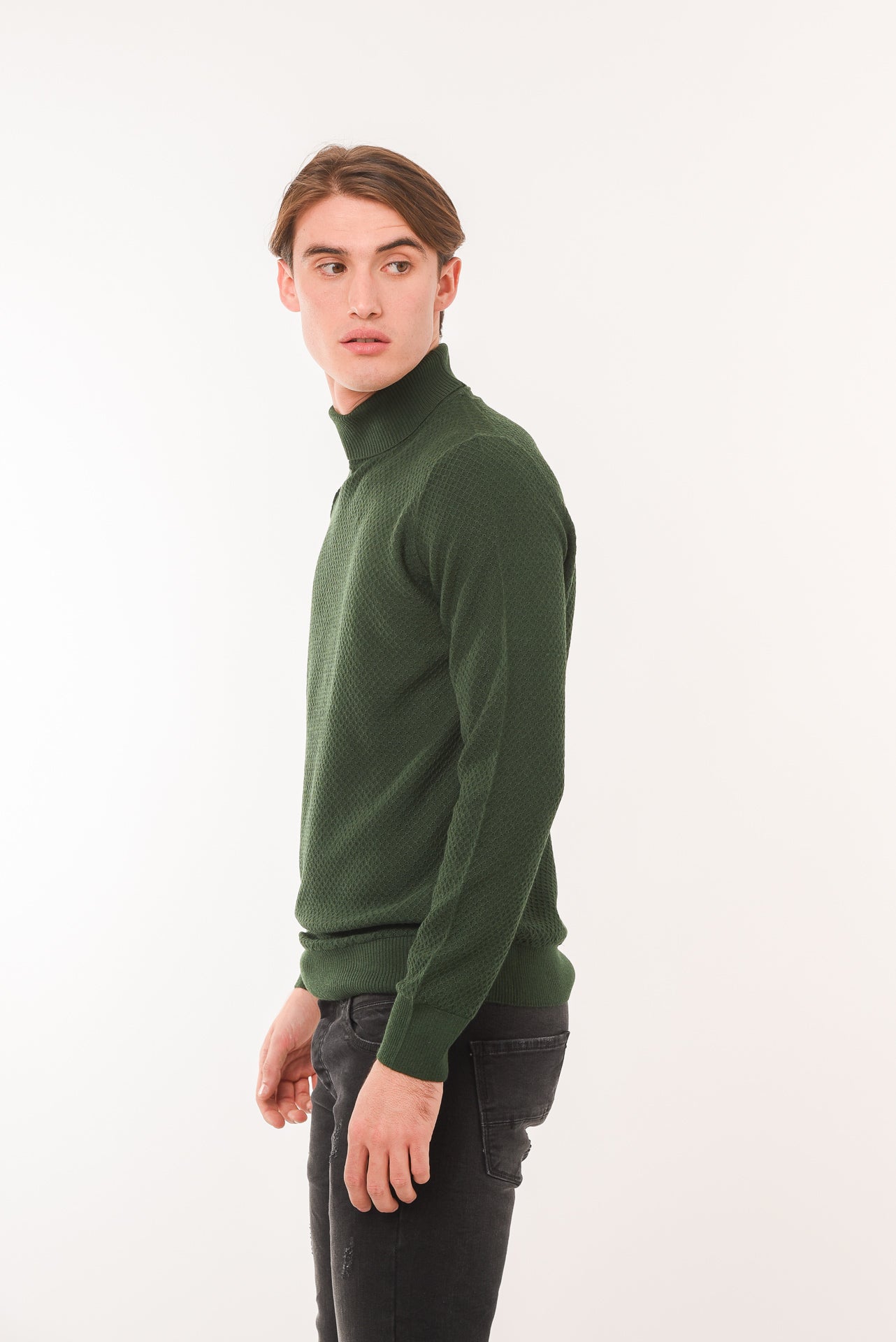 ΑΝΔΡΙΚΟ ΖΙΒΑΓΚΟ PORTOBELLO'S ΣΕ ΠΡΑΣΙΝΟ ΣΚΟΥΡΟ ΧΡΩΜΑ ΜΕ ΠΛΕΞΗ