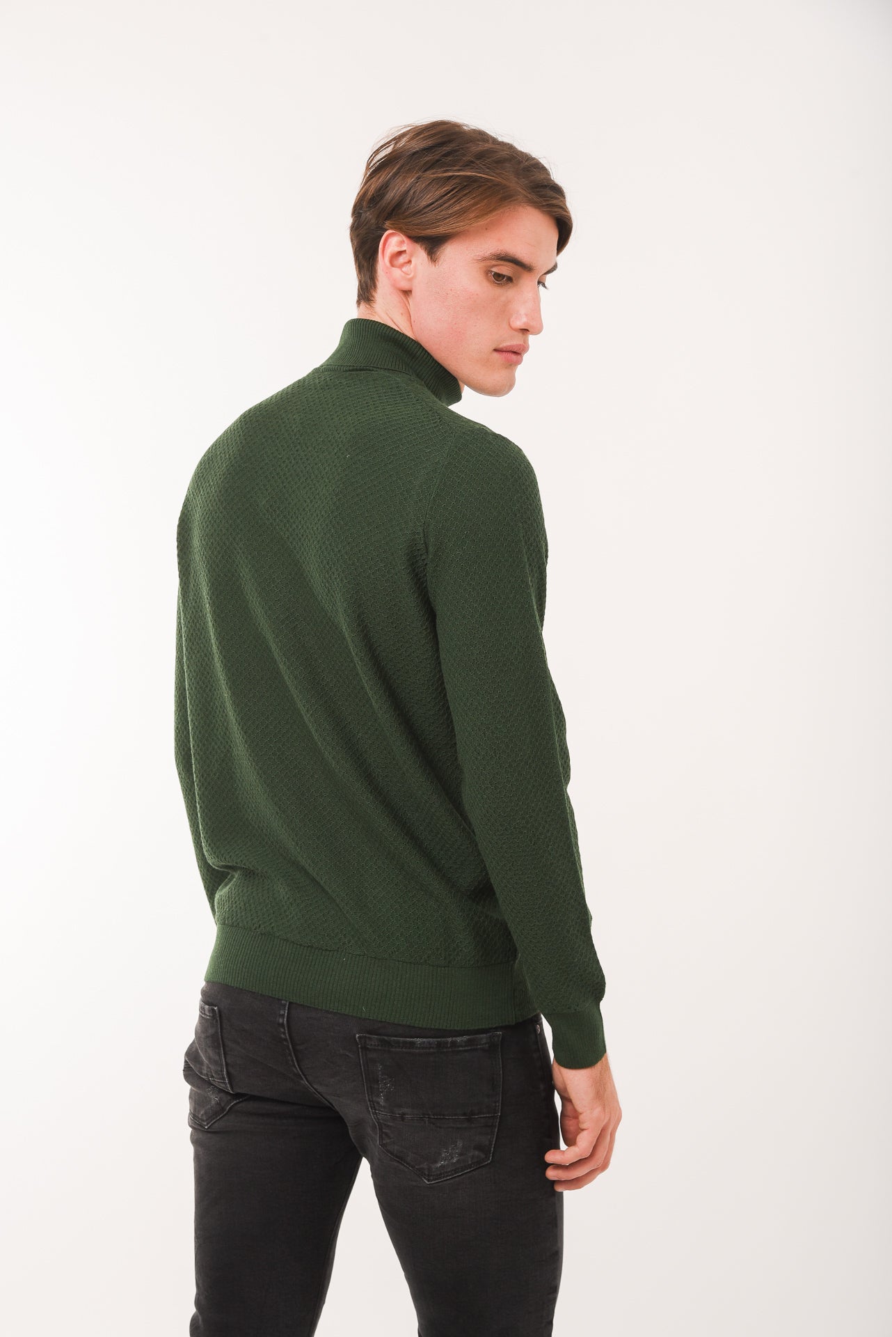 ΑΝΔΡΙΚΟ ΖΙΒΑΓΚΟ PORTOBELLO'S ΣΕ ΠΡΑΣΙΝΟ ΣΚΟΥΡΟ ΧΡΩΜΑ ΜΕ ΠΛΕΞΗ