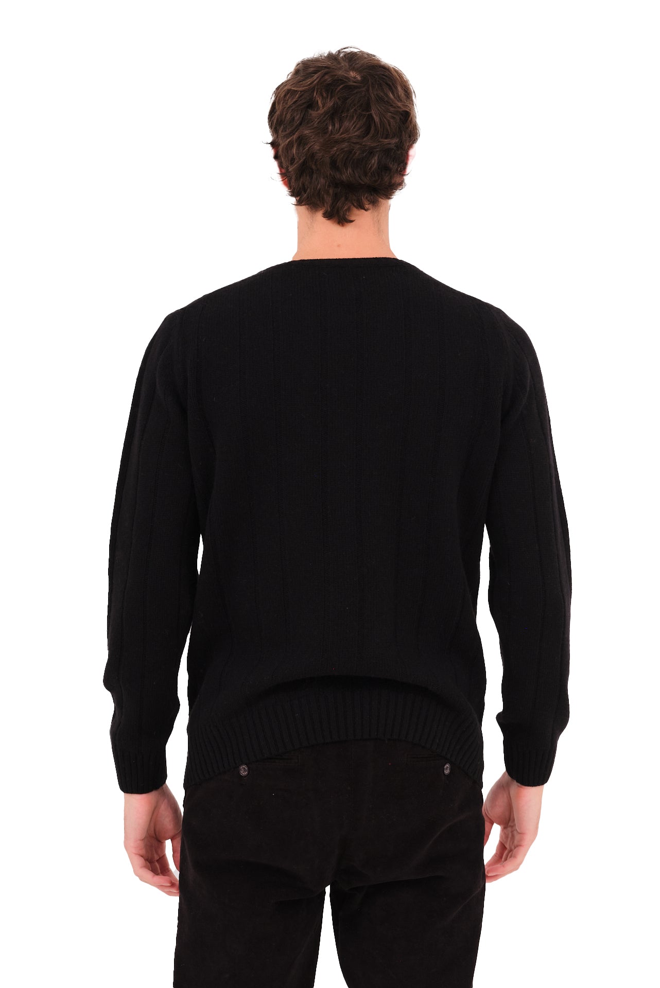 ΑΝΔΡΙΚΟ ΜΑΥΡΟ ΠΟΥΛΟΒΕΡ PORTOBELLO'S ΜΕ ΛΑΙΜΟΚΟΨΗ ΚΑΙ ΟΡΑΤΗ ΠΛΕΞΗ