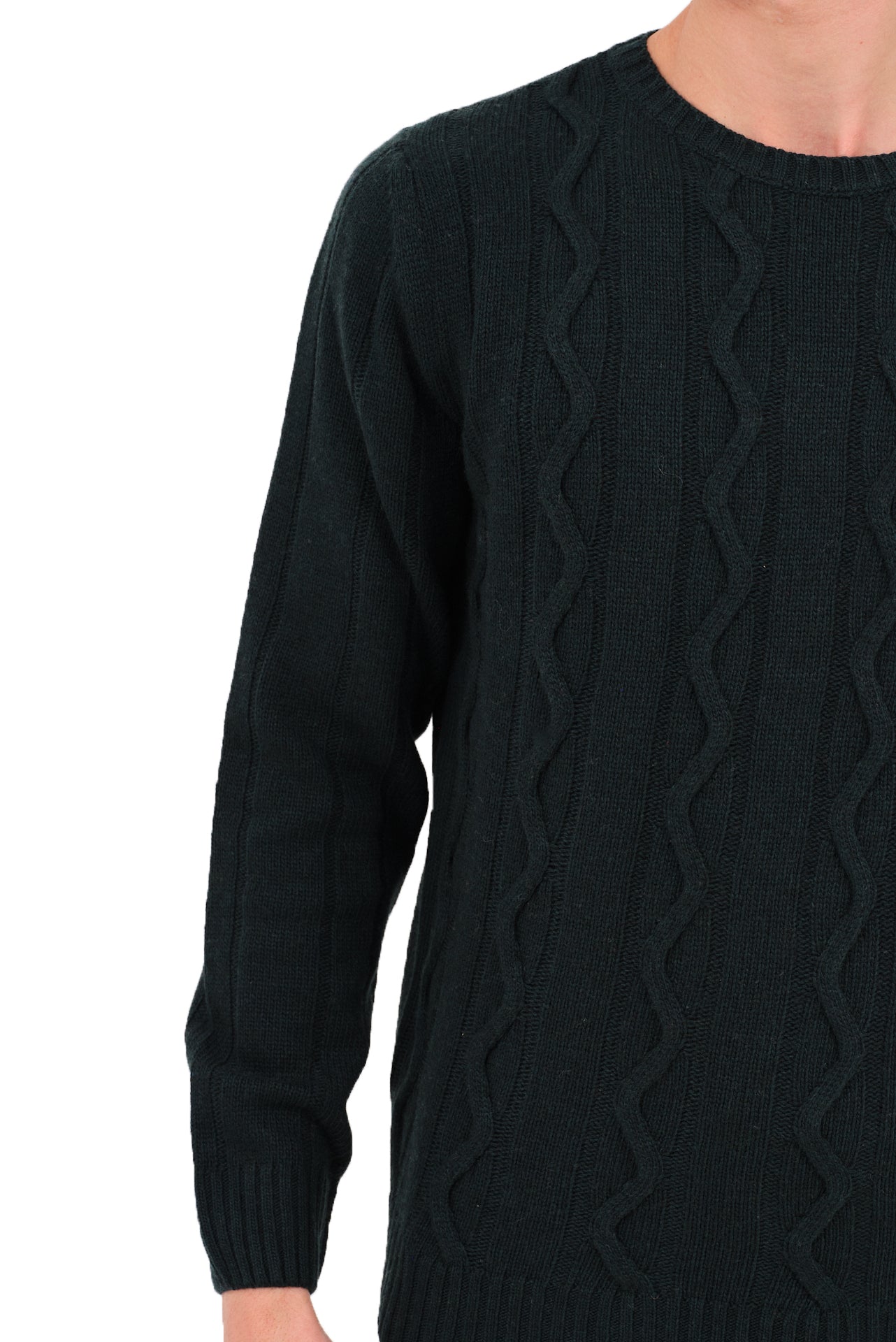 ΑΝΔΡΙΚΟ ΠΡΑΣΙΝΟ ΠΟΥΛΟΒΕΡ PORTOBELLO'S ΜΕ ΛΑΙΜΟΚΟΨΗ ΚΑΙ ΟΡΑΤΗ ΠΛΕΞΗ